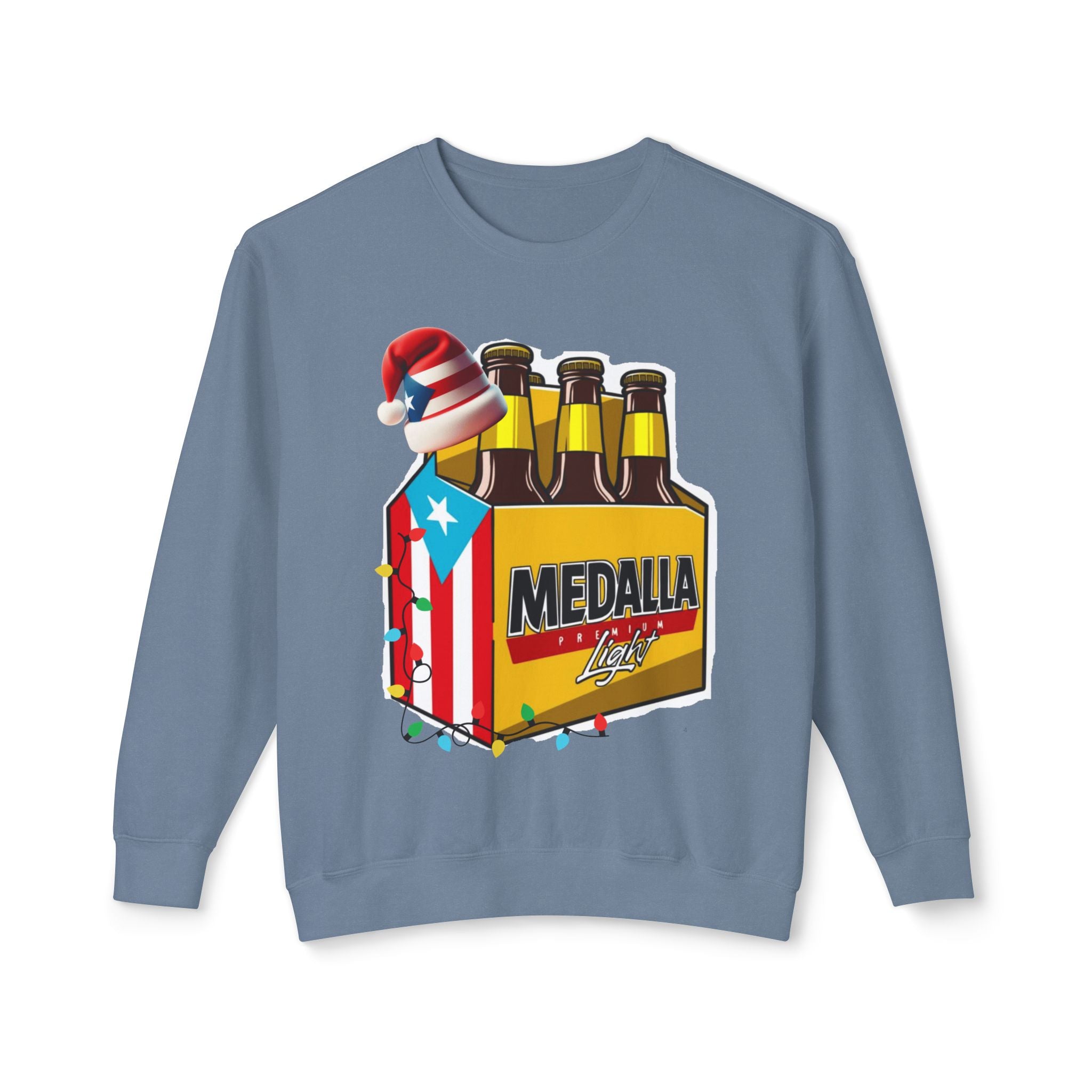 Medalla Light Puerto Rican Holiday Sweatshirt  Navidad Boricua Crewneck Puerto Rico Navidade