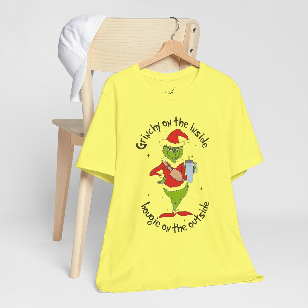 Grinch-Inspired Holiday Tee: 'Grinchy on the Inside, Boogie on the Outside'