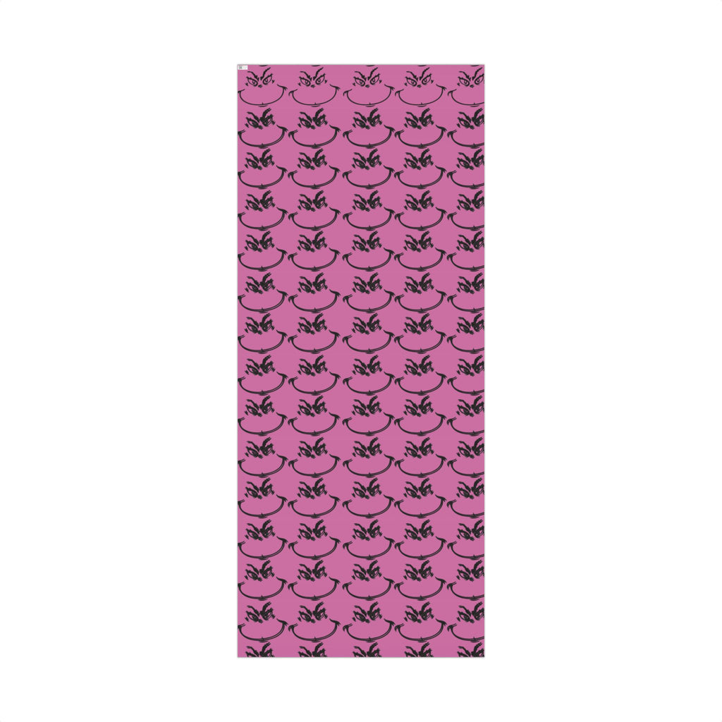 TheGrench Pink Botanical Gift Wrap Paper  Black Fern Pattern Wrapping Sheets