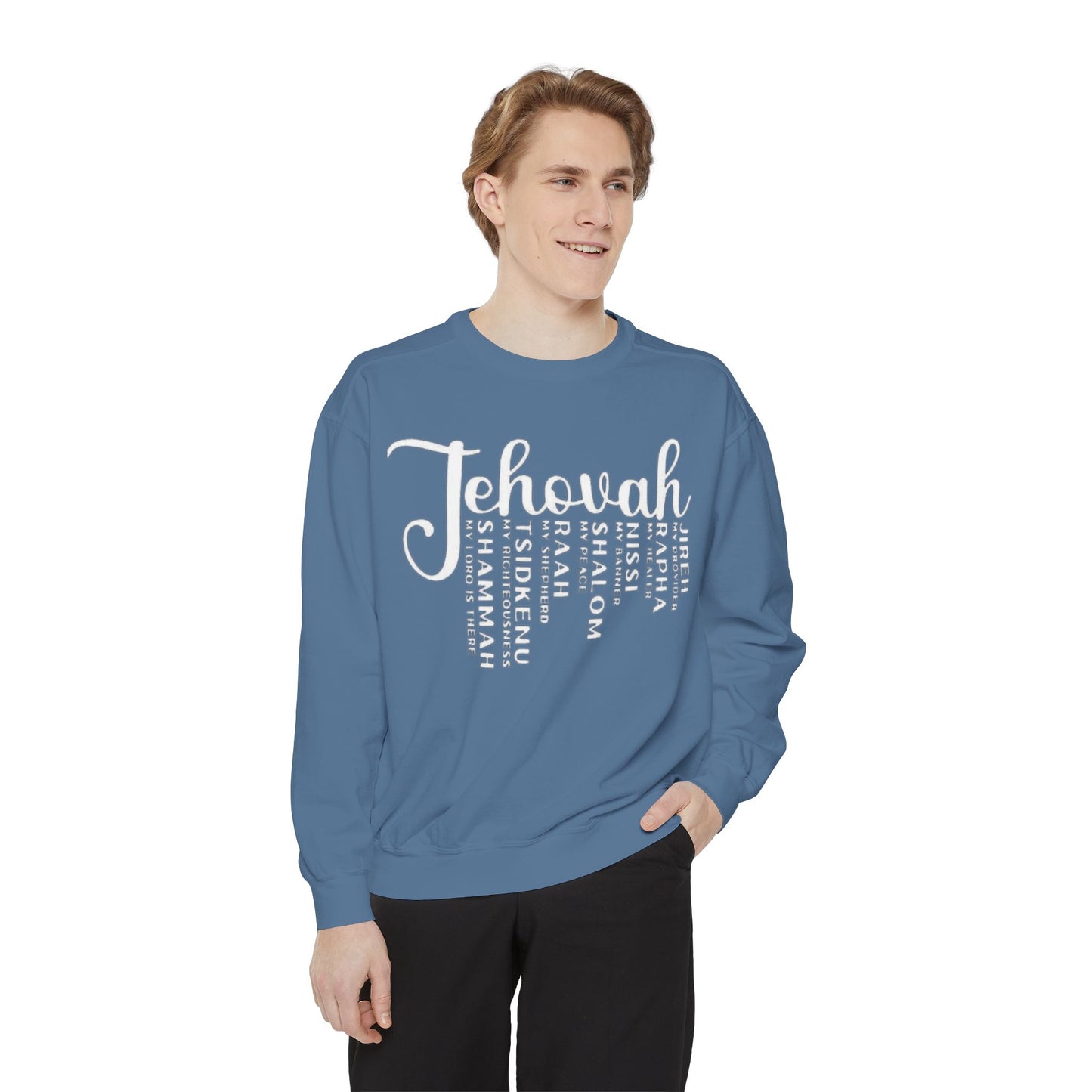 Jehovah Names Sweatshirt  Christian Faith Scriptural Names Pullover