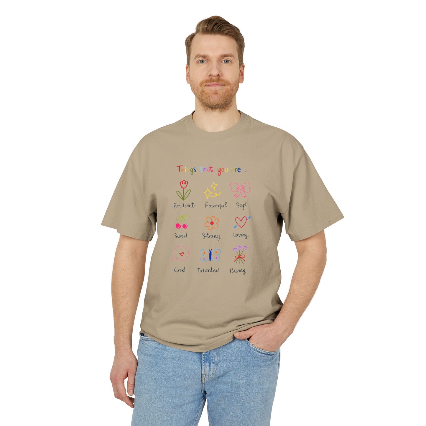 ✨ Let your outfit reflect your inner peace. Unisex Heavy Faded Tee with Whimsical Floral Design, Cute Gift, Casual Wear, Spring Style, Everyday Comfort
