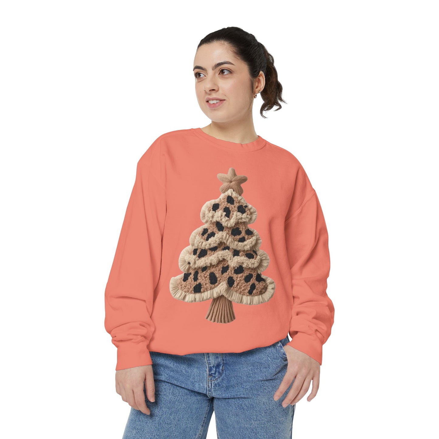 Leopard Knit Christmas Tree Sweatshirt unique festive designs and joyful