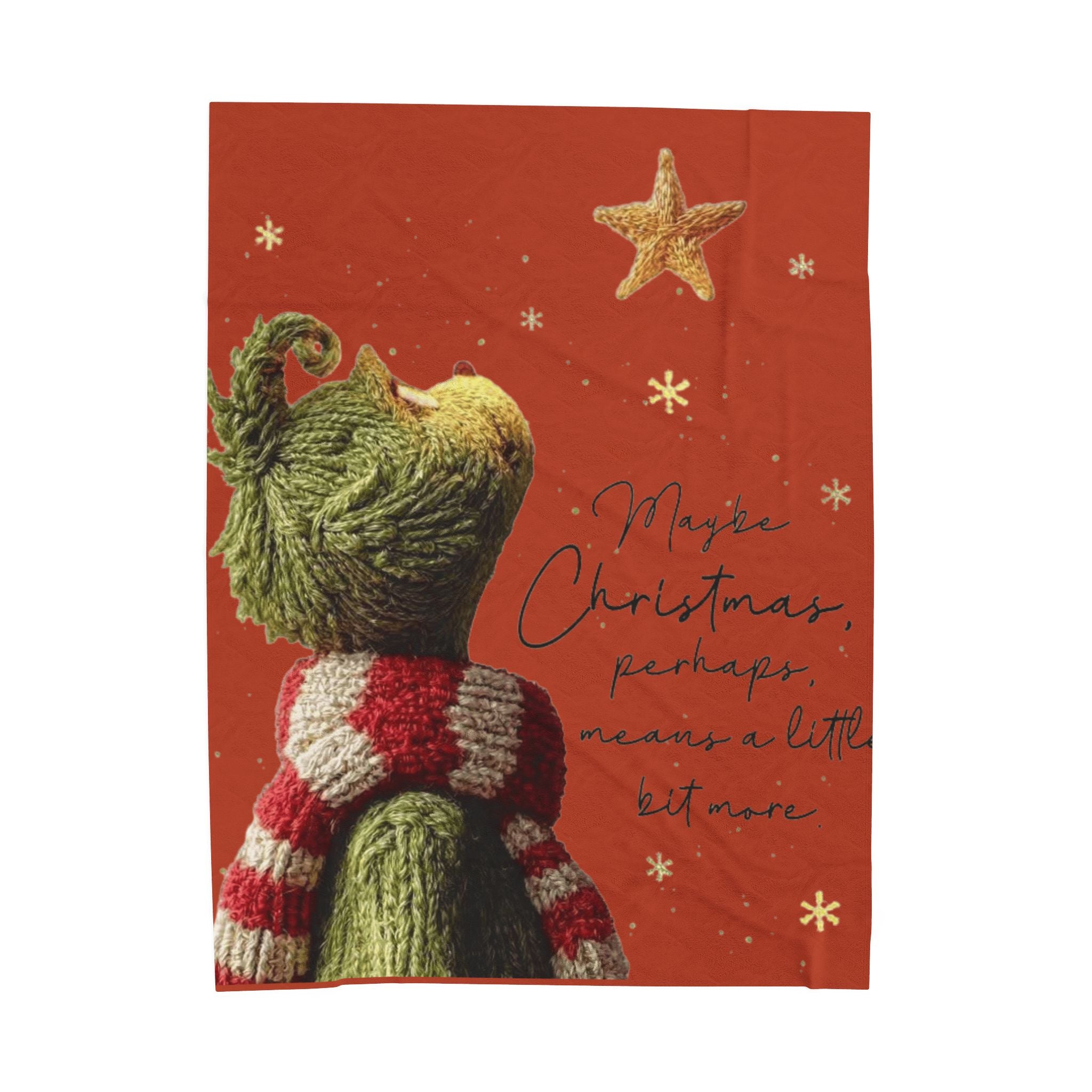 Christmas Plush Blanket  'Maybe Christmas, perhaps, means a little bit more' Cozy Holiday Throw