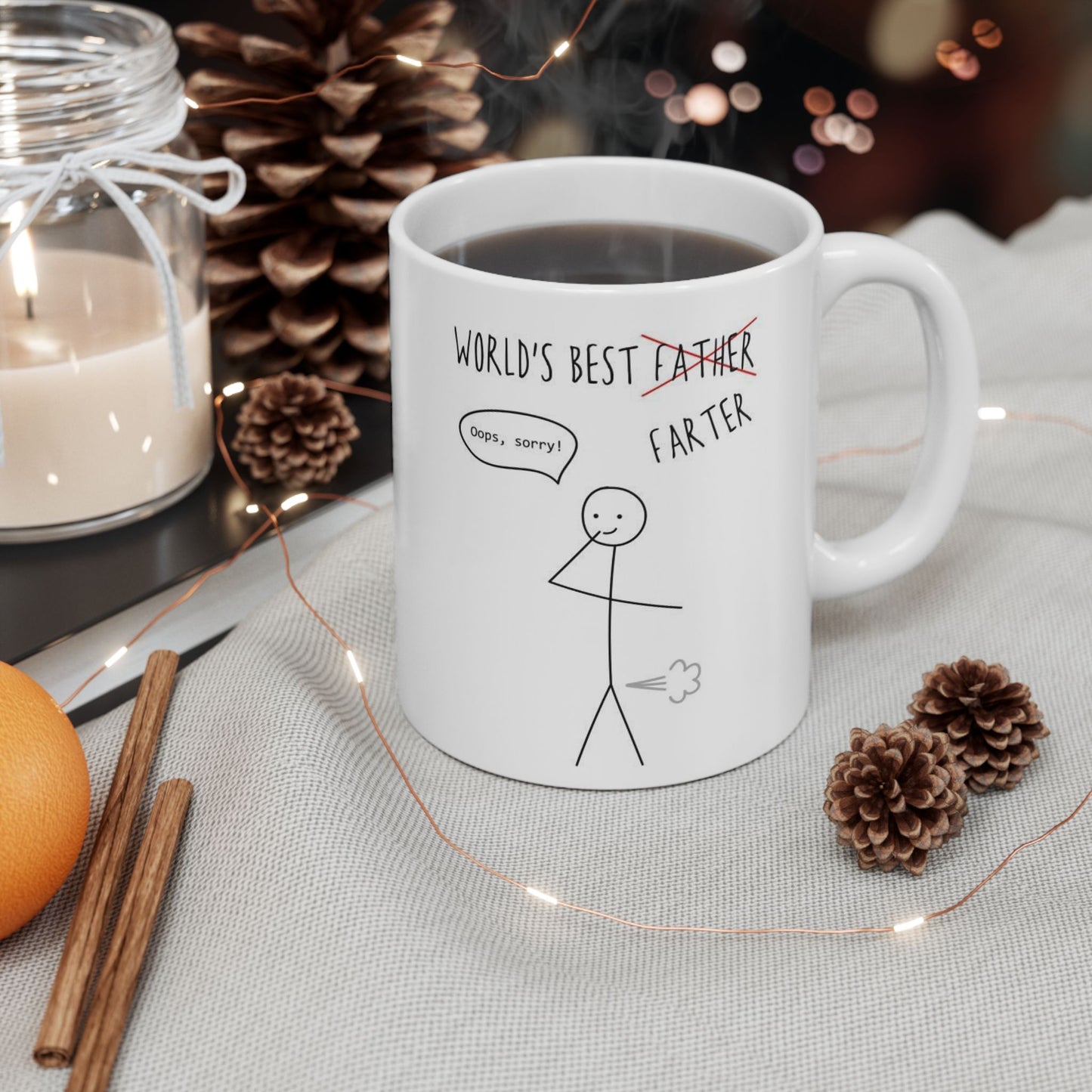 Funny Coffee Mug - Best Gift for Dad, Cute Ceramic Tumbler for Father's Day, Humorous Tea Cup, Birthday Gift for Him, Office Mug