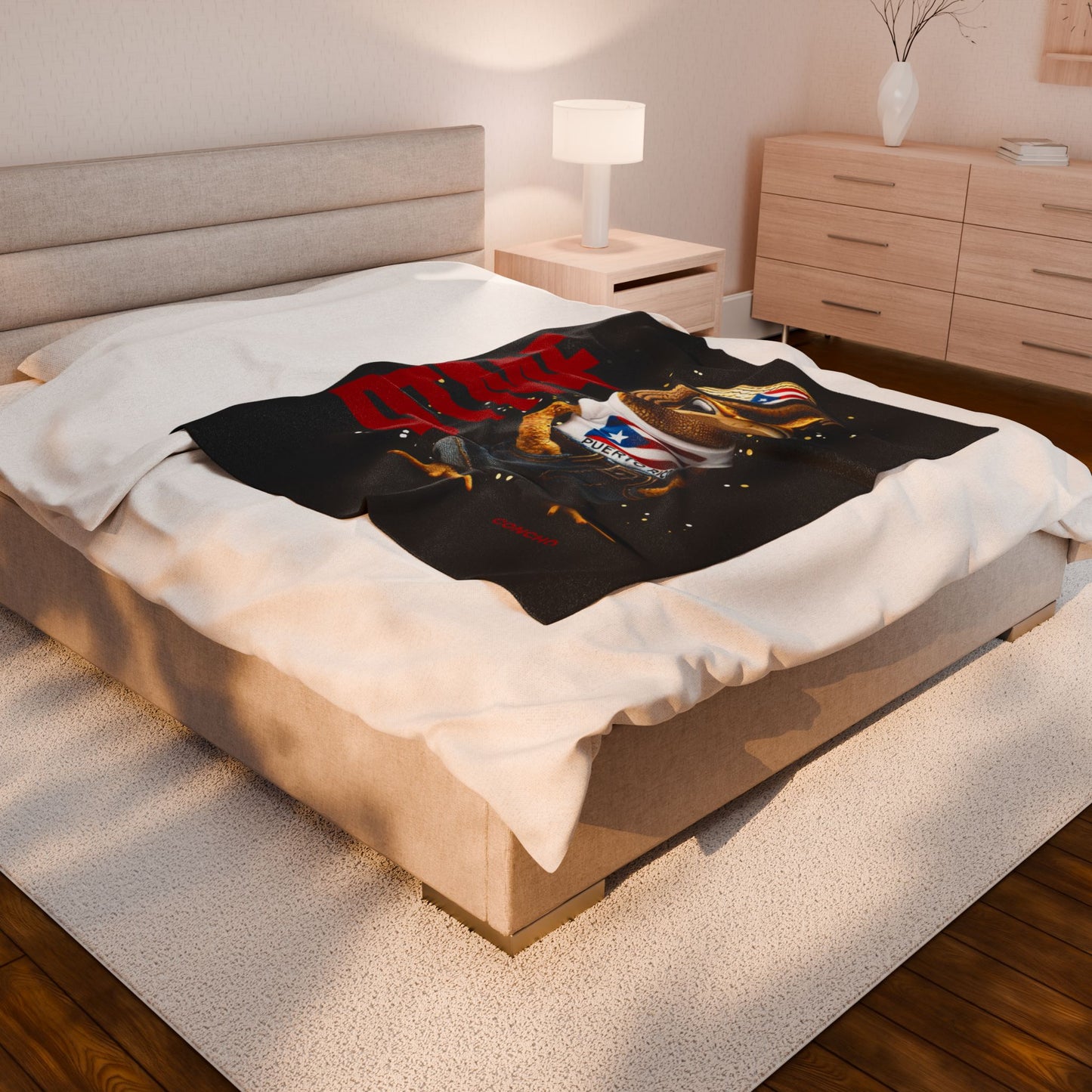 Puerto Rican Heritage Blanket with Unique Designs Velveteen Plush Blanket