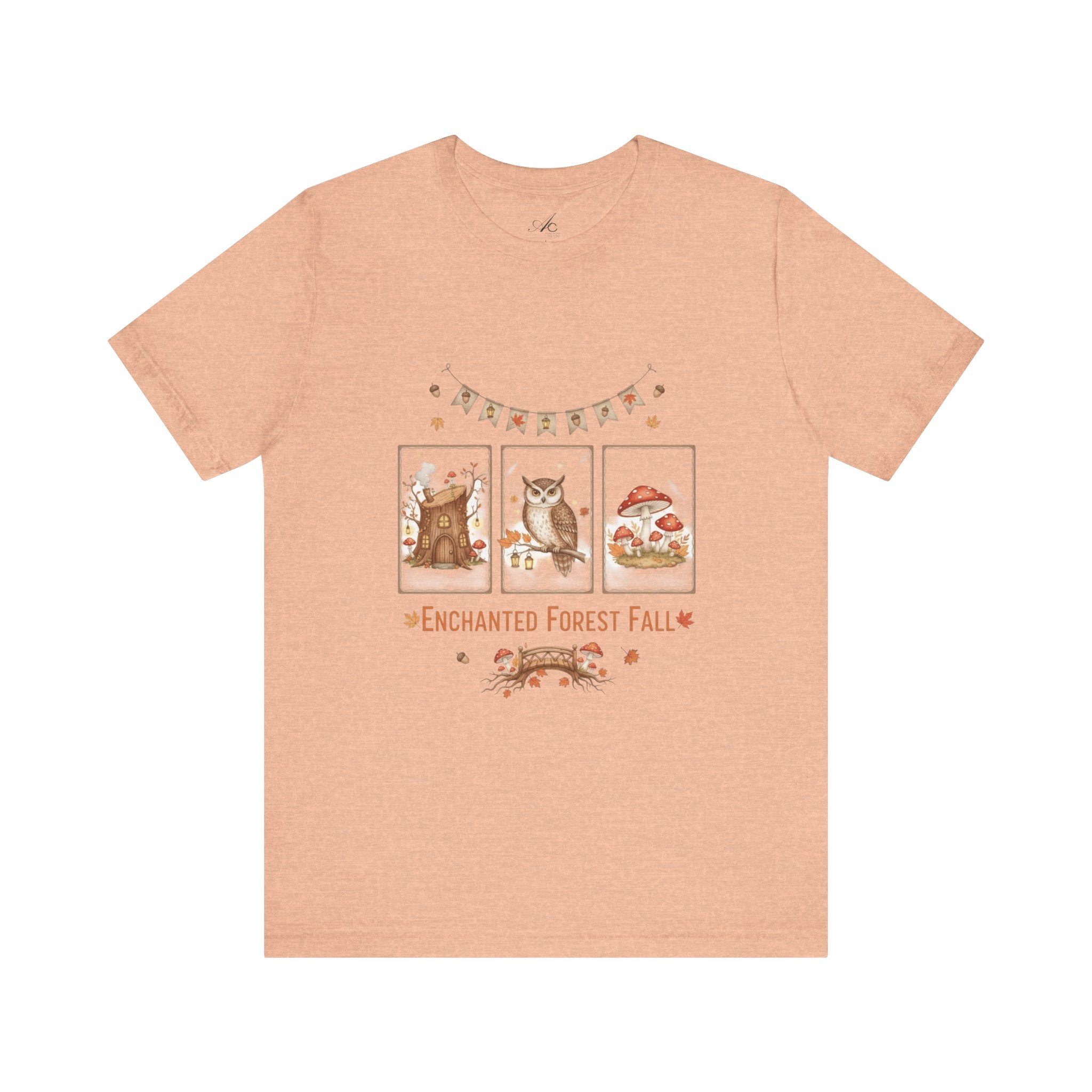 Enchanted Forest Fall Tee, Cute Owl Shirt, Autumn Graphic Tee, Nature Lover Gift, Cozy Fall Apparel, Wildlife T-Shirt, Unisex Fall Top