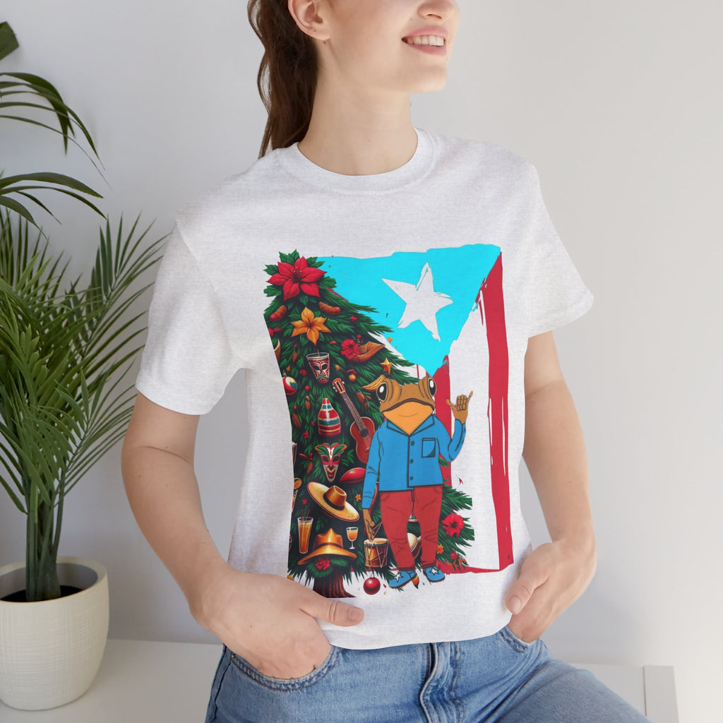 Puerto Rico Holiday T-Shirt  Coquí by Christmas Tree Graphic Puerto Rico’s Navidades