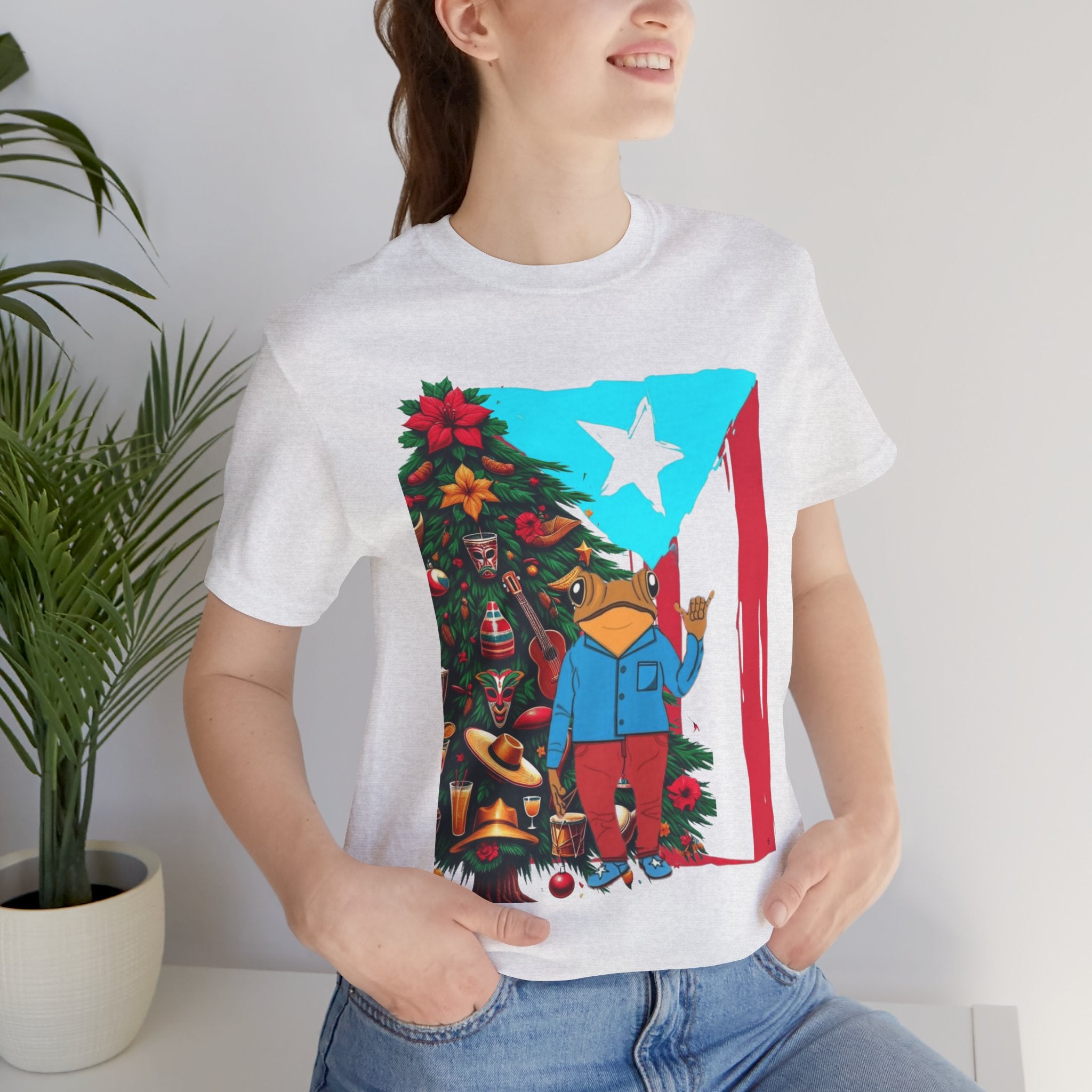 Puerto Rico Holiday T-Shirt  Coquí by Christmas Tree Graphic Puerto Rico’s Navidades