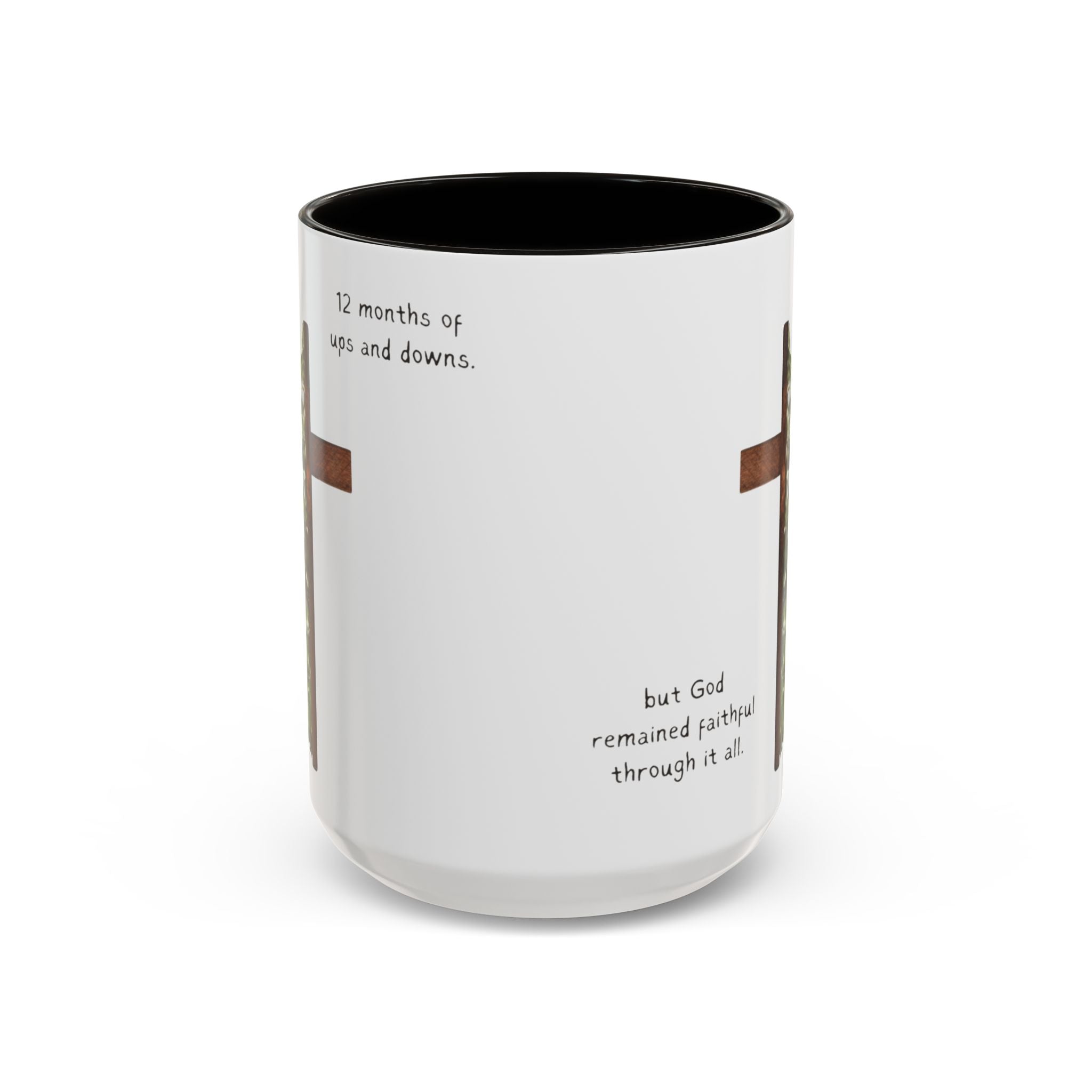Christian Cross & Pine Tree Mug — Faith Reminder Coffee Cup (11oz/15oz)