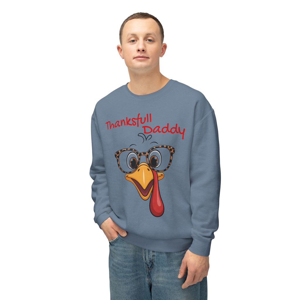 Thanksgiving Turkey 'Thankstfull Daddy' Crewneck Sweatshirt Fall T-Shirts and Sweatshirts Collection