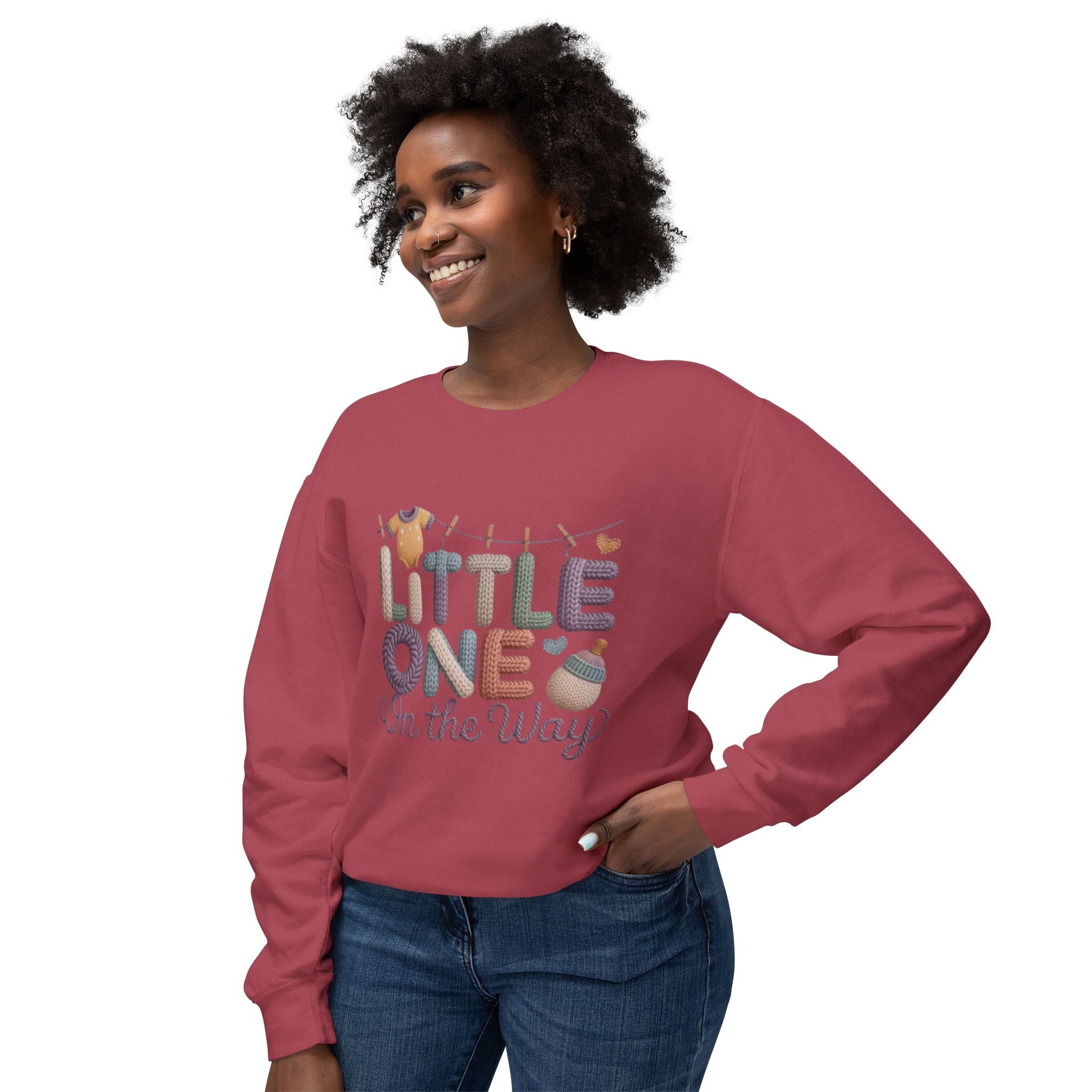 Little One On The Way Sweatshirt  Cute Baby Shower Announcement Crewneck