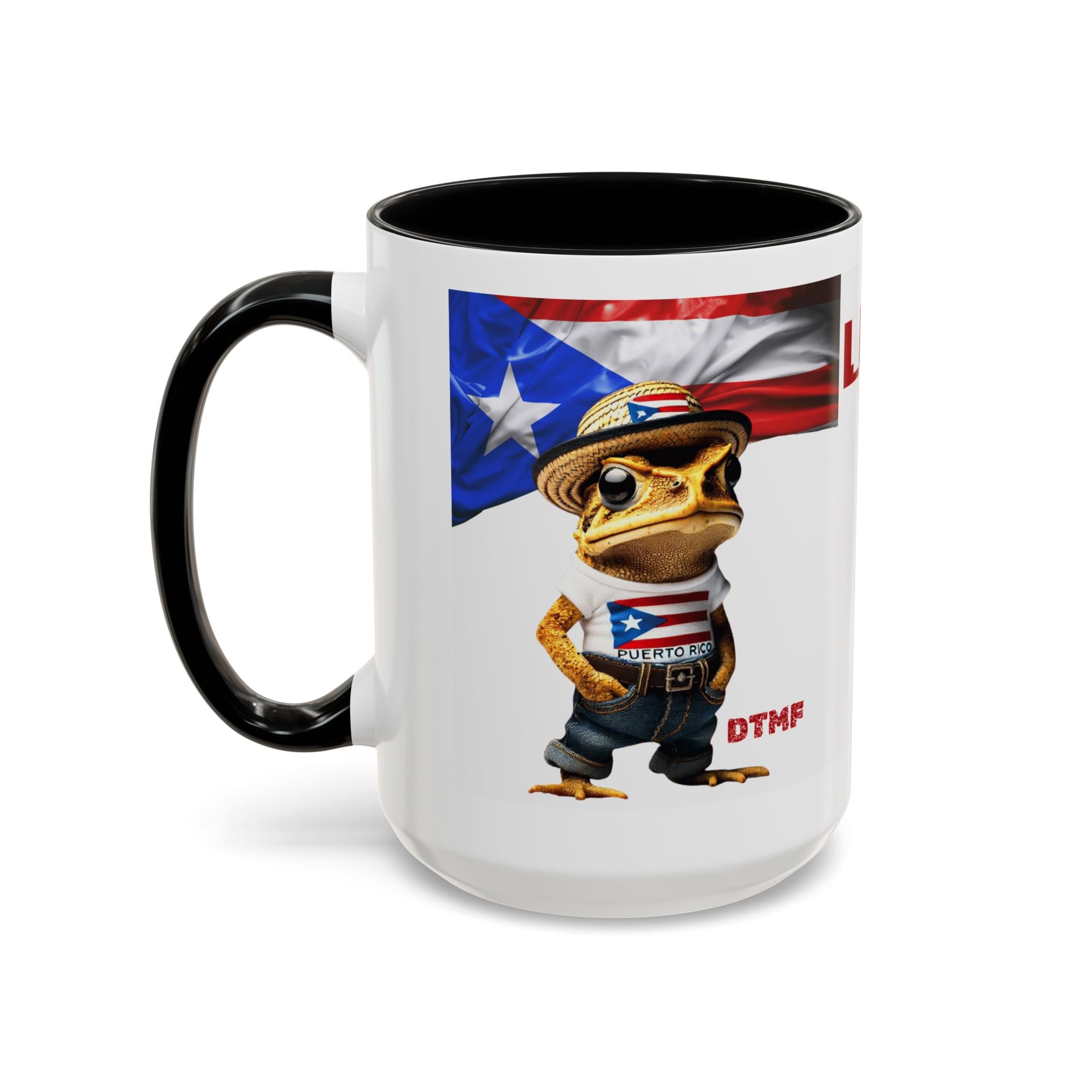 Puerto Rican Frog Character Coffee Mug - Fun Accent Mug for Coffee Lovers