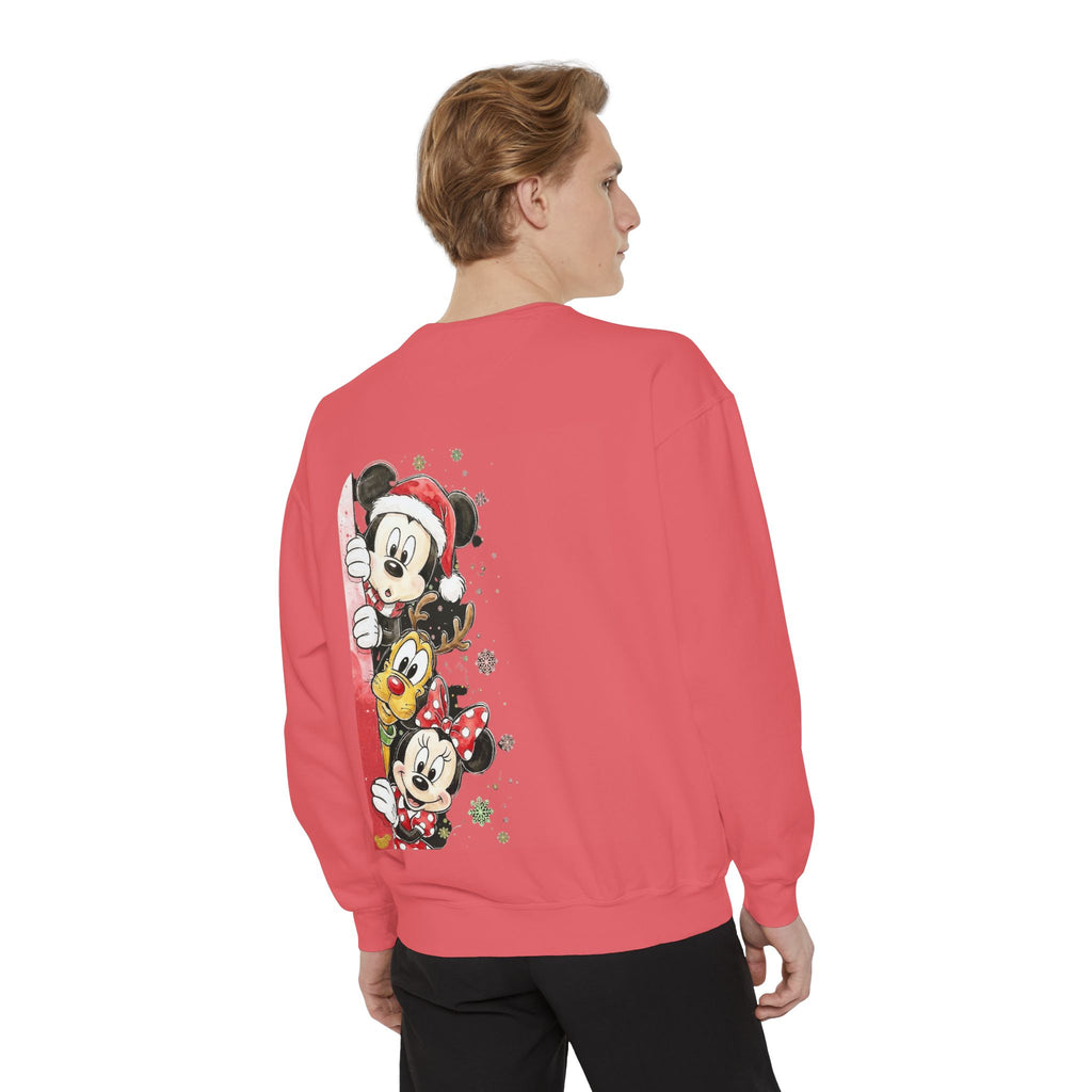 Christmas Disney Characters Sweatshirt  Mickey, Minnie & Pluto Holiday Crew Cartoon Christmas T-shirts and Sweaters
