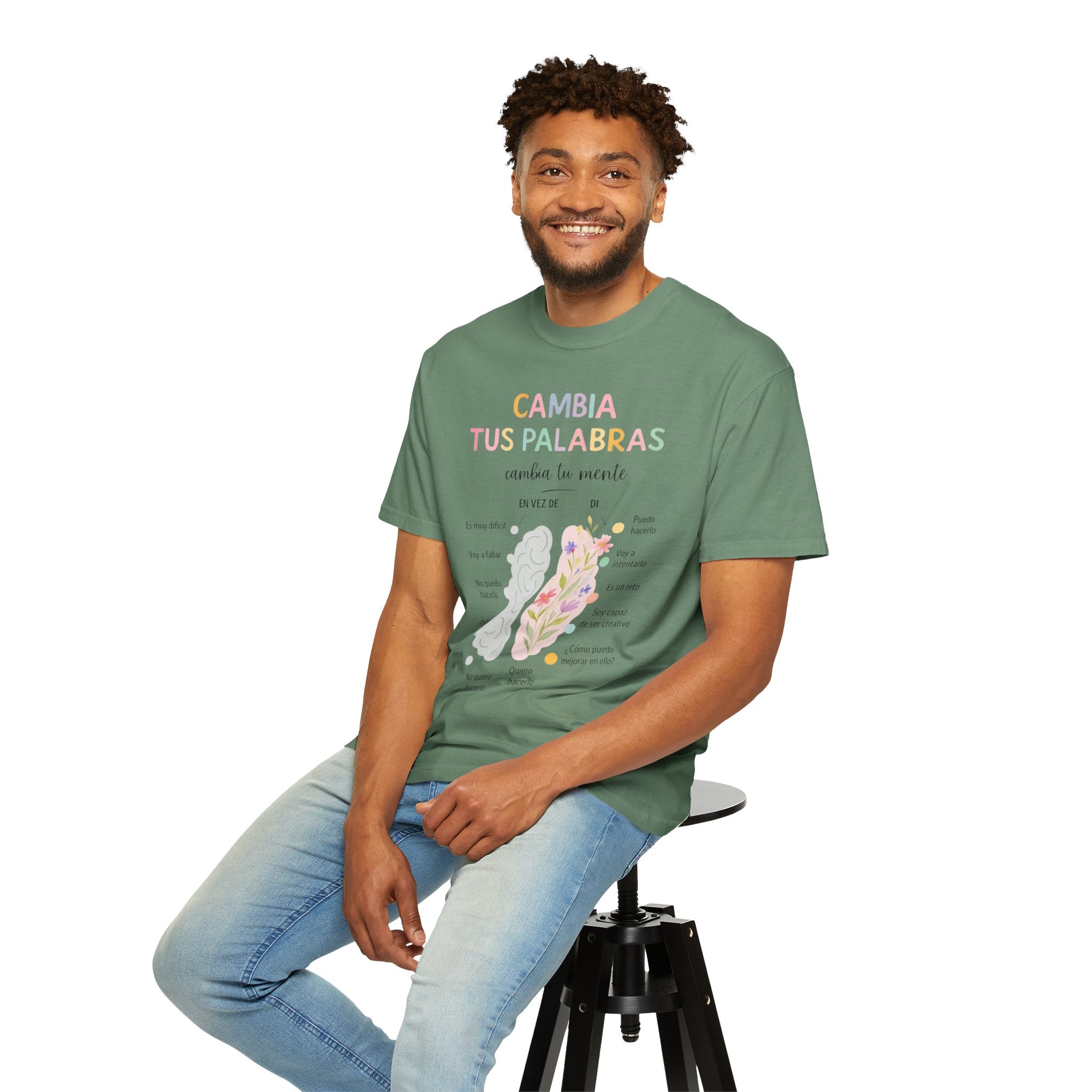 Cambia Tus Palabras Floral Positivity T-Shirt
