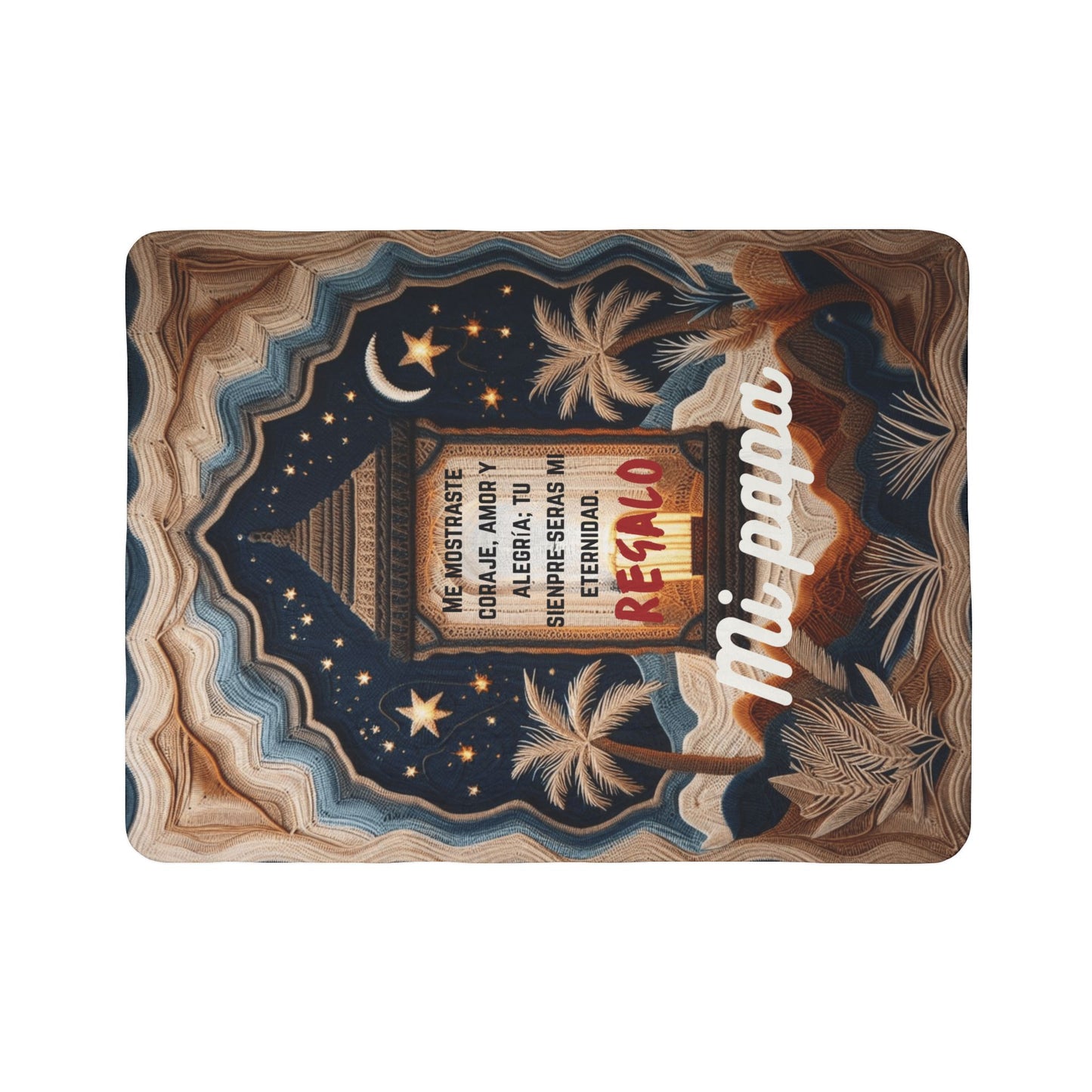 Fleece Blanket - "Mi Papá" Spanish Memorial Lantern Design (Regalo)