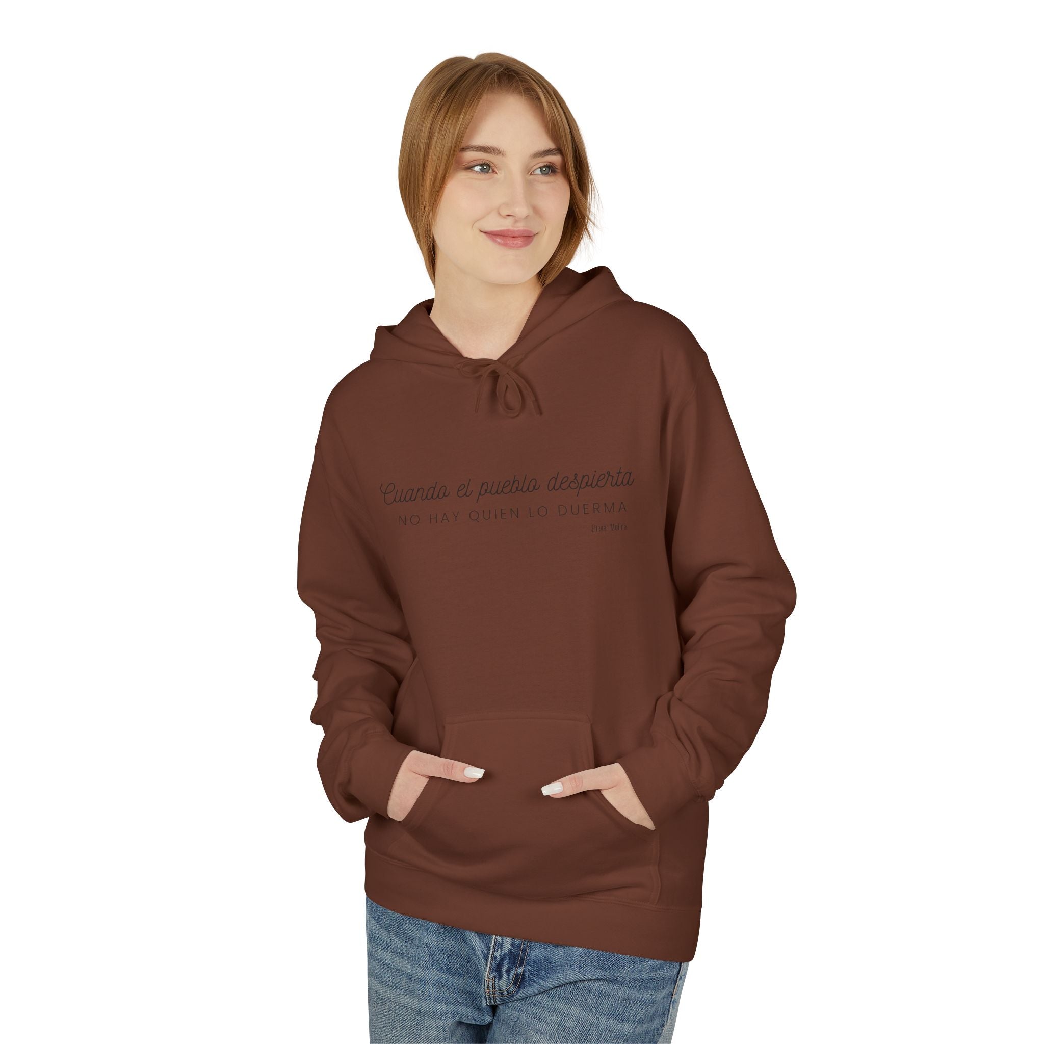 White Hoodie - "Caminas a pa'la desporta" Minimal Script Pullover