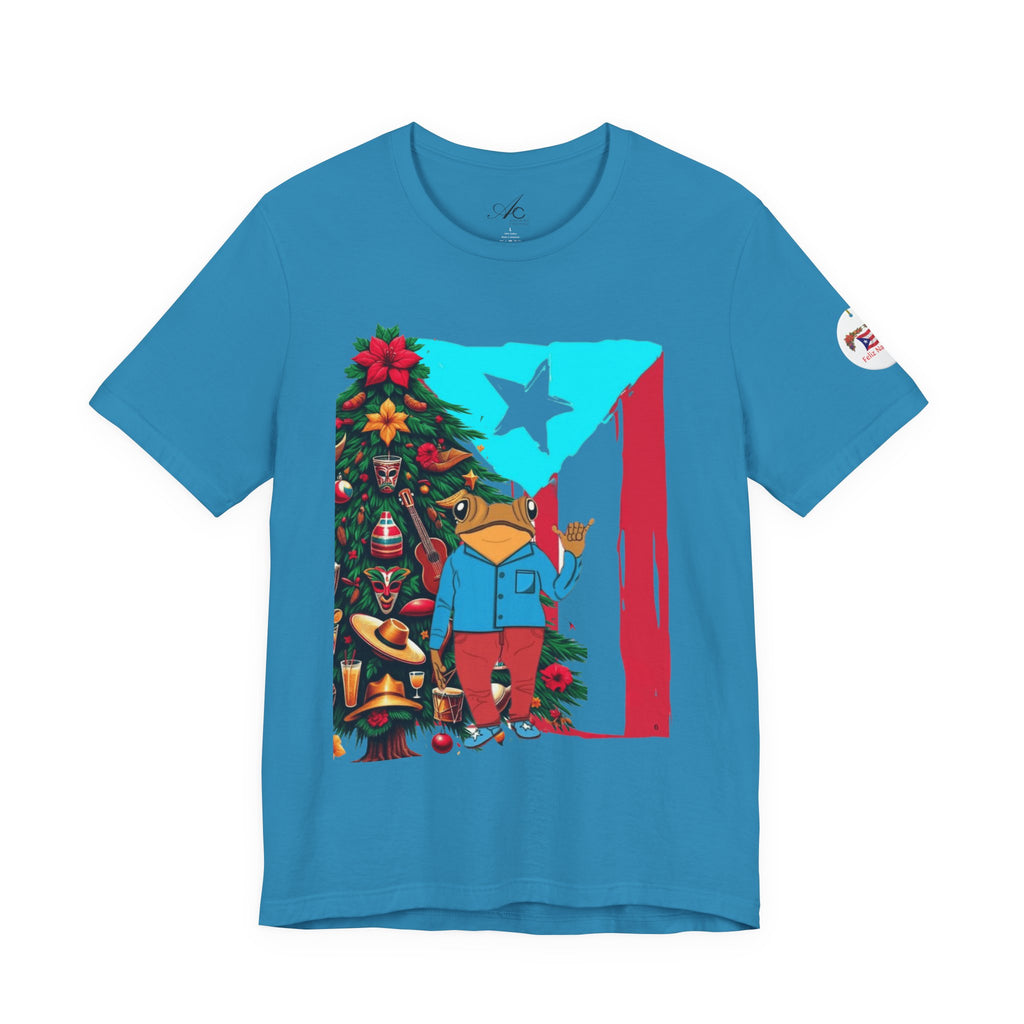 Puerto Rico Holiday T-Shirt  Coquí by Christmas Tree Graphic Puerto Rico’s Navidades