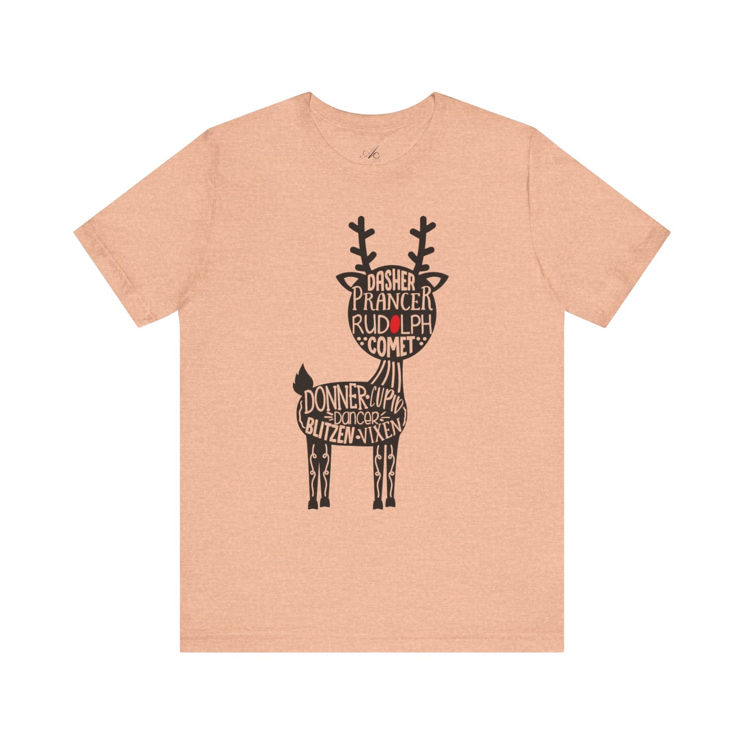 Christmas Reindeer Graphic Tee - Unisex Jersey Short Sleeve Shirt