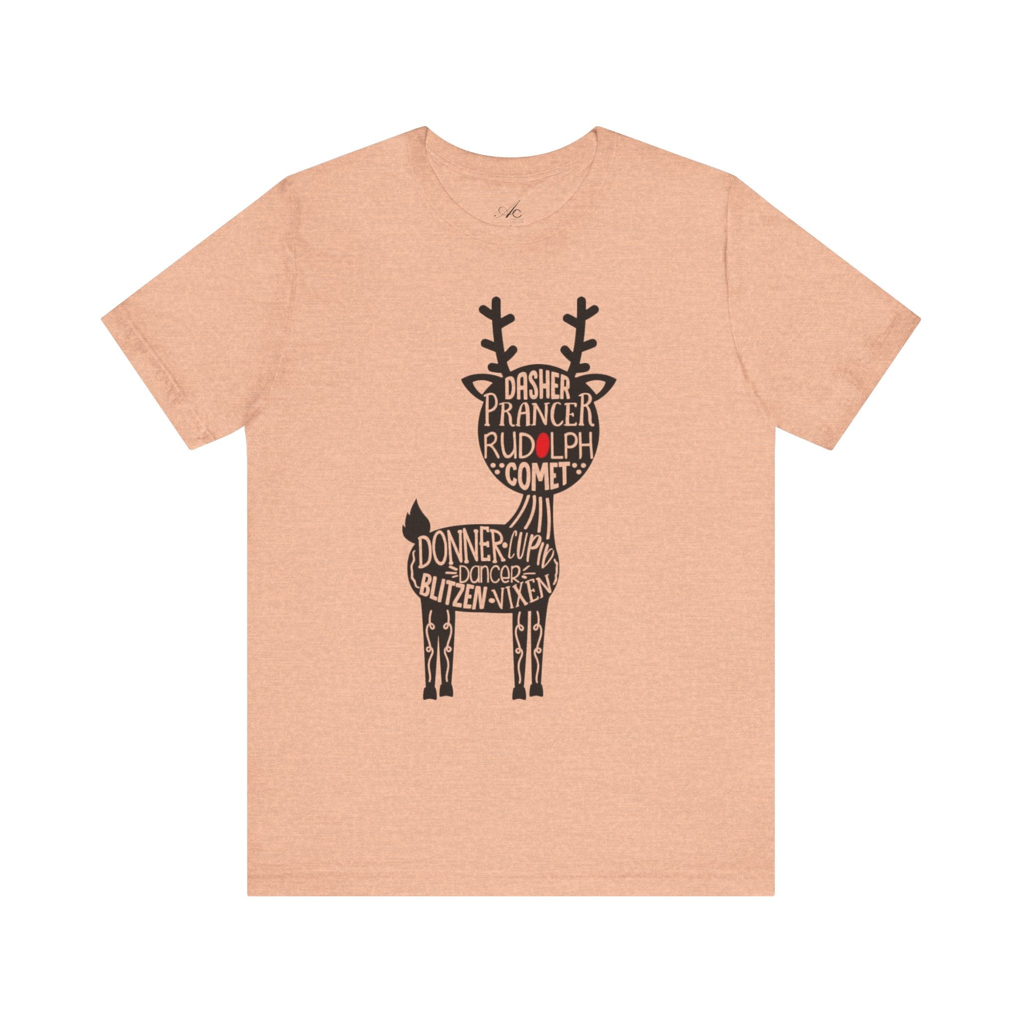 Christmas Reindeer Graphic Tee - Unisex Jersey Short Sleeve Shirt