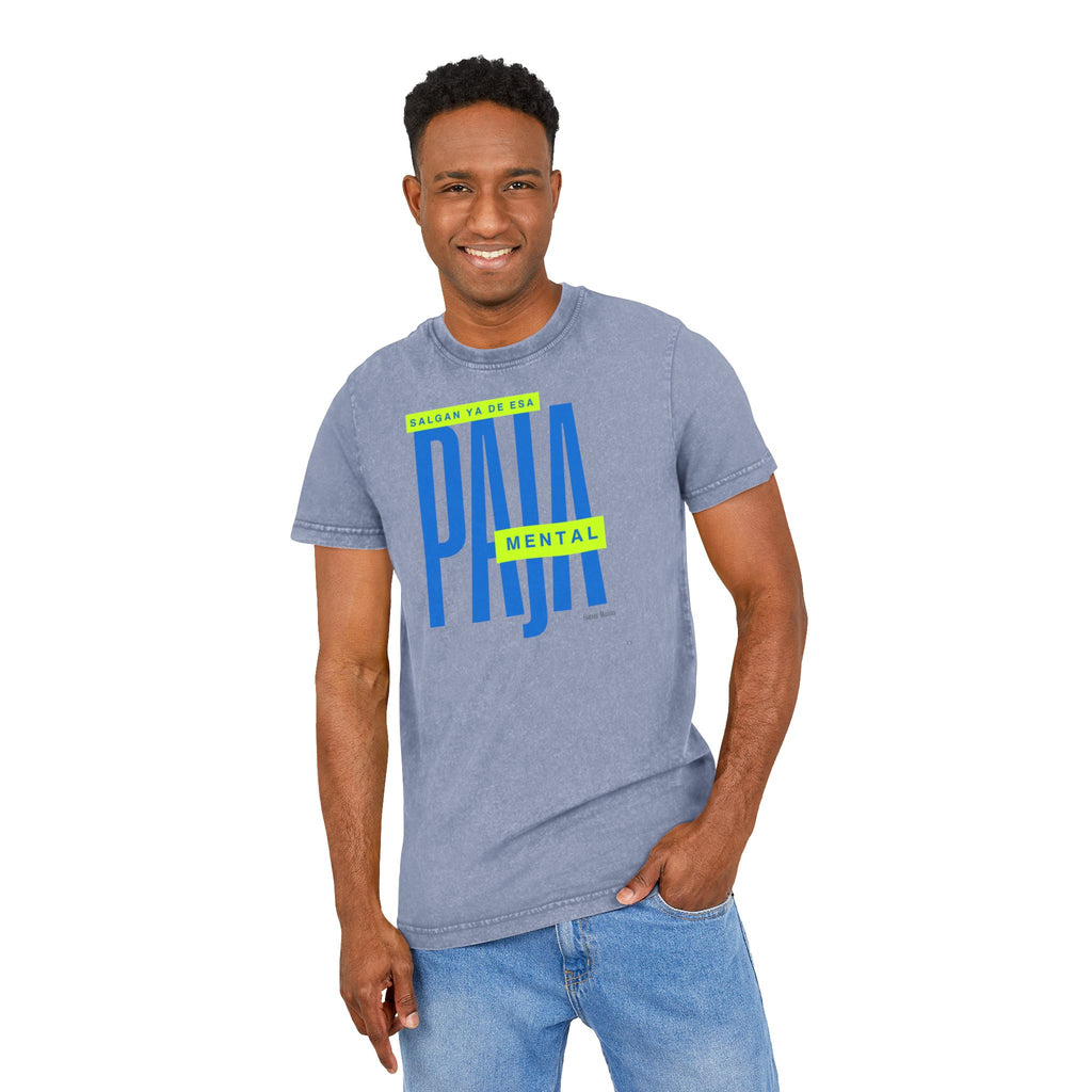 Orgullo puertorriqueño Acid Washed Tee  Bold "Paja Mental" Graphic Streetwear