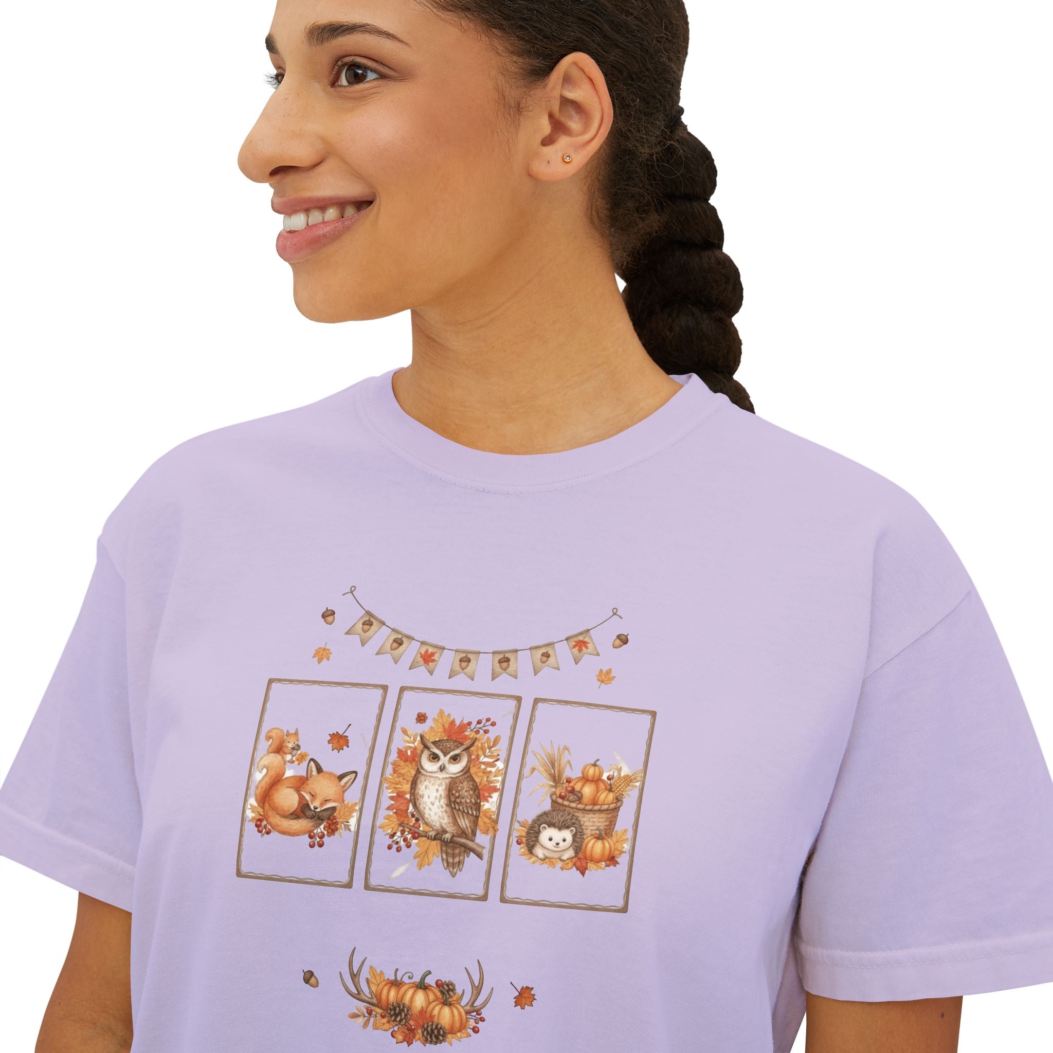 Autumn Vibes Women's Boxy Tee - Cozy Seasonal Apparel, Perfect for Fall Celebrations, Casual Style, Gift for Her, Cute Graphic Top
