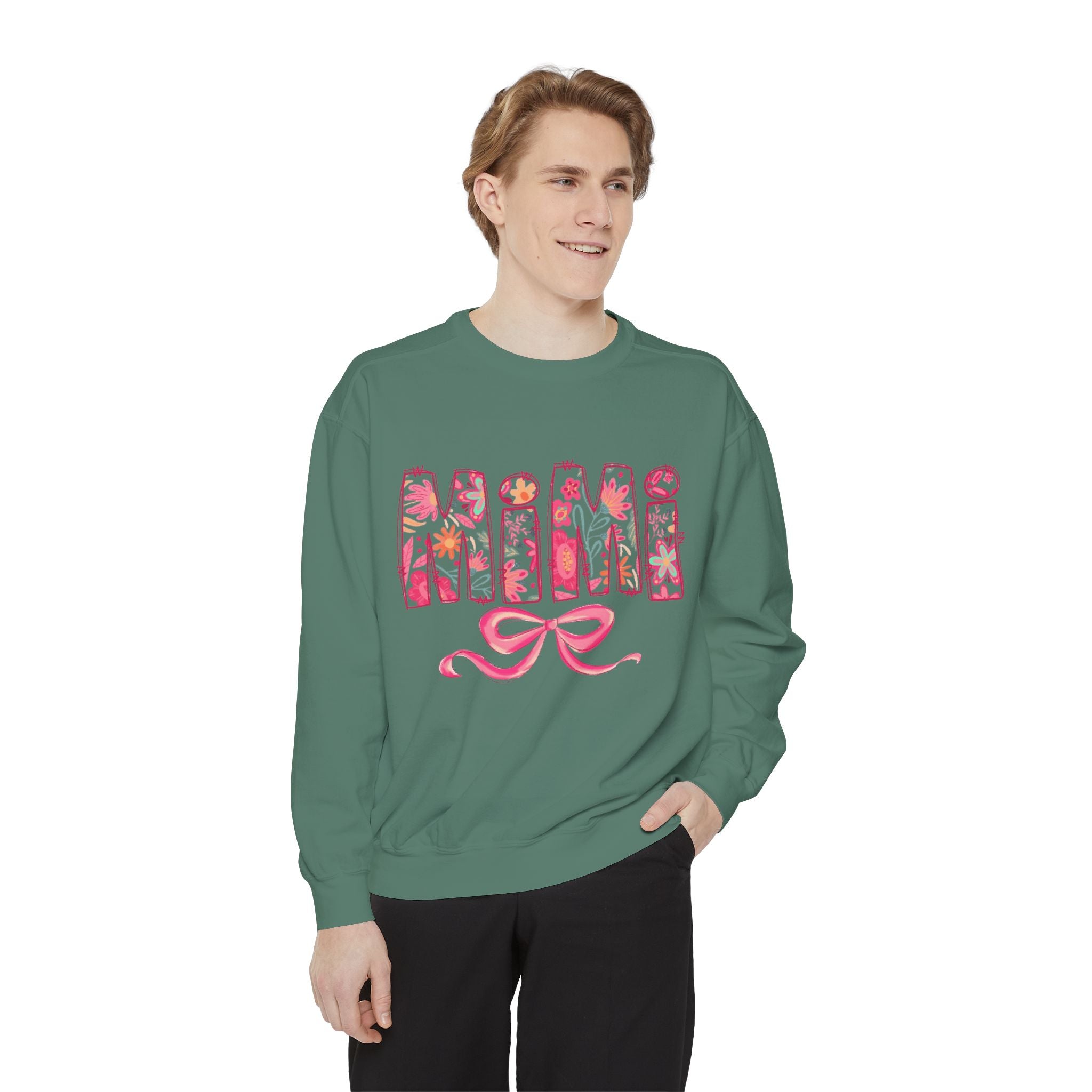 Mama Floral Sweatshirt  Pink Floral 'MAMA' Design with Bow