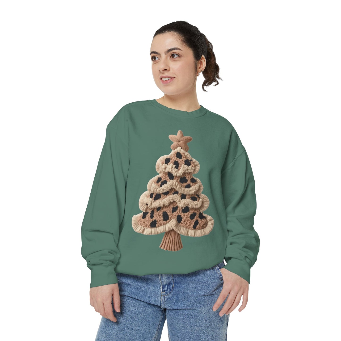 Leopard Knit Christmas Tree Sweatshirt unique festive designs and joyful