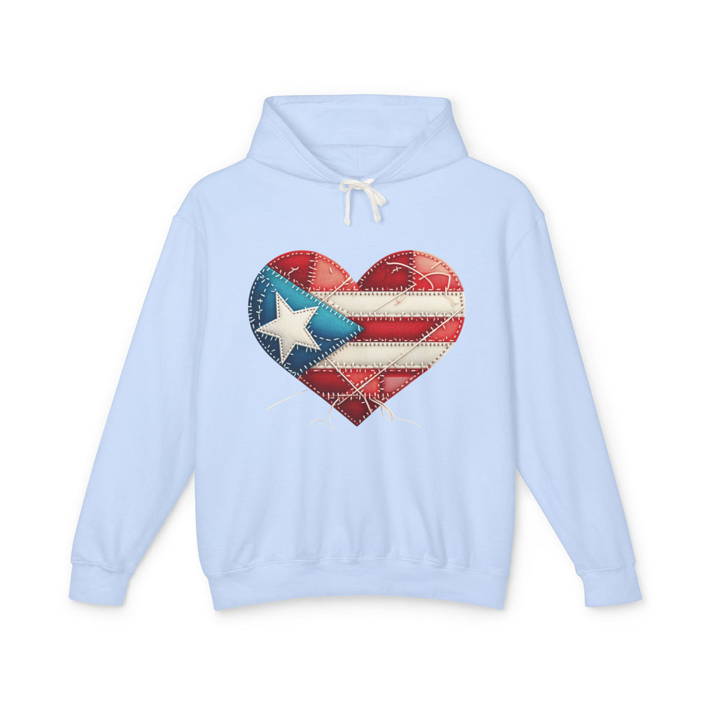 Puerto Rico Heart Flag Hoodie  "Jíbaro" Back Graphic