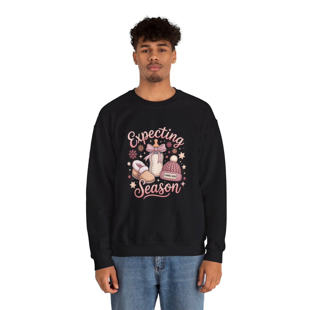 Expecting Season Sweatshirt  Cute Pregnancy Announcement Pullover Cartoon Christmas T-shirts and Sweaters
