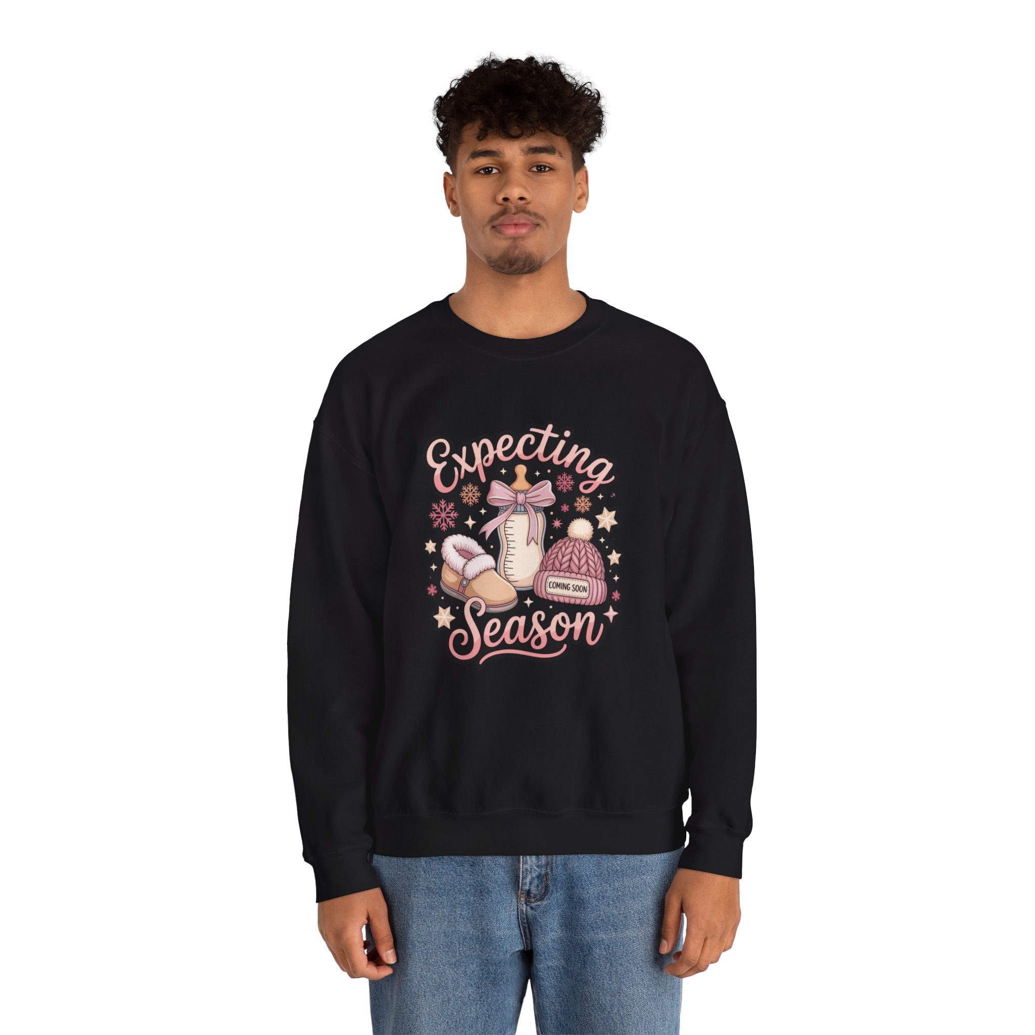 Expecting Season Sweatshirt  Cute Pregnancy Announcement Pullover Cartoon Christmas T-shirts and Sweaters
