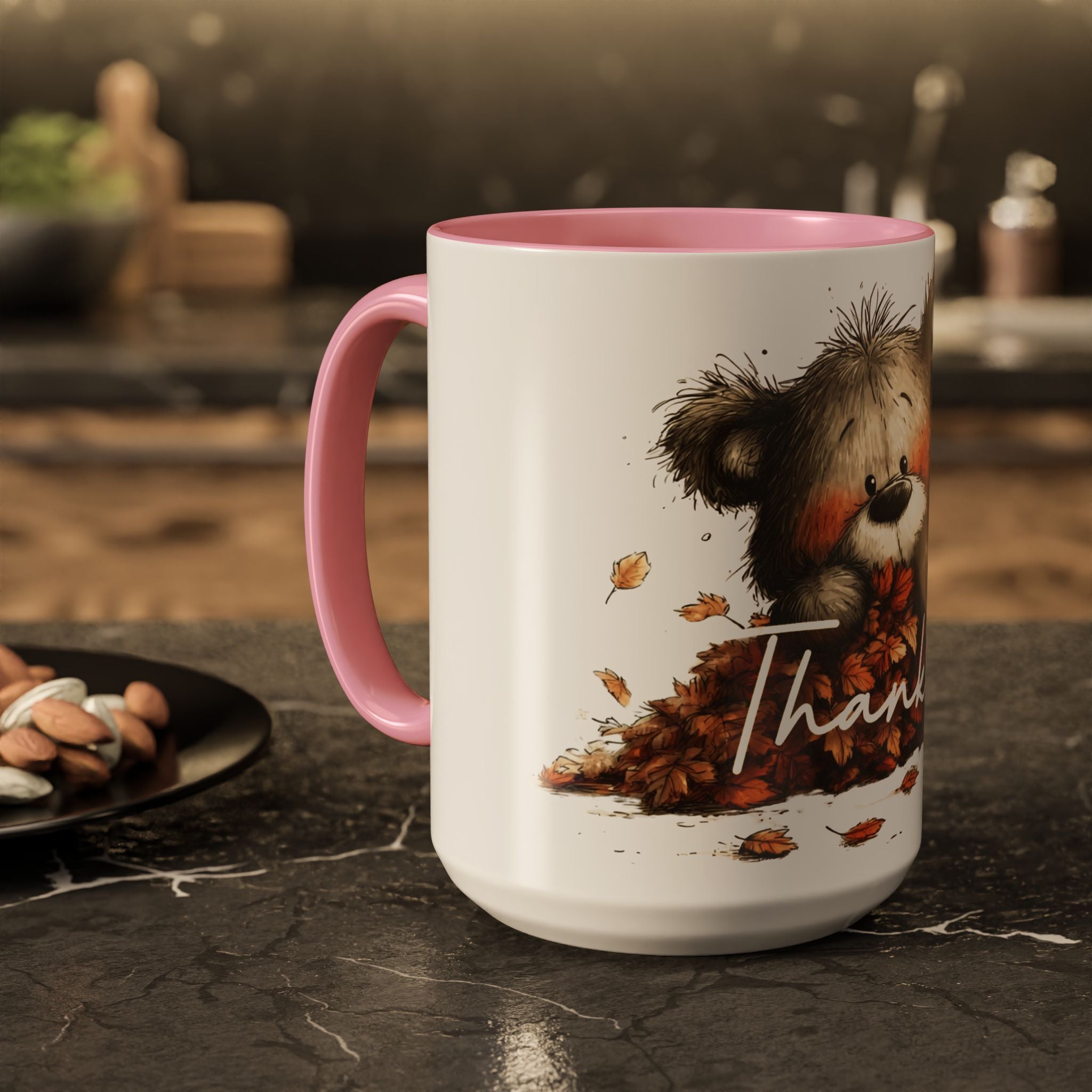 Thankful Bear Autumn Mug — Cute Fall Coffee Cup (11oz, 15oz)