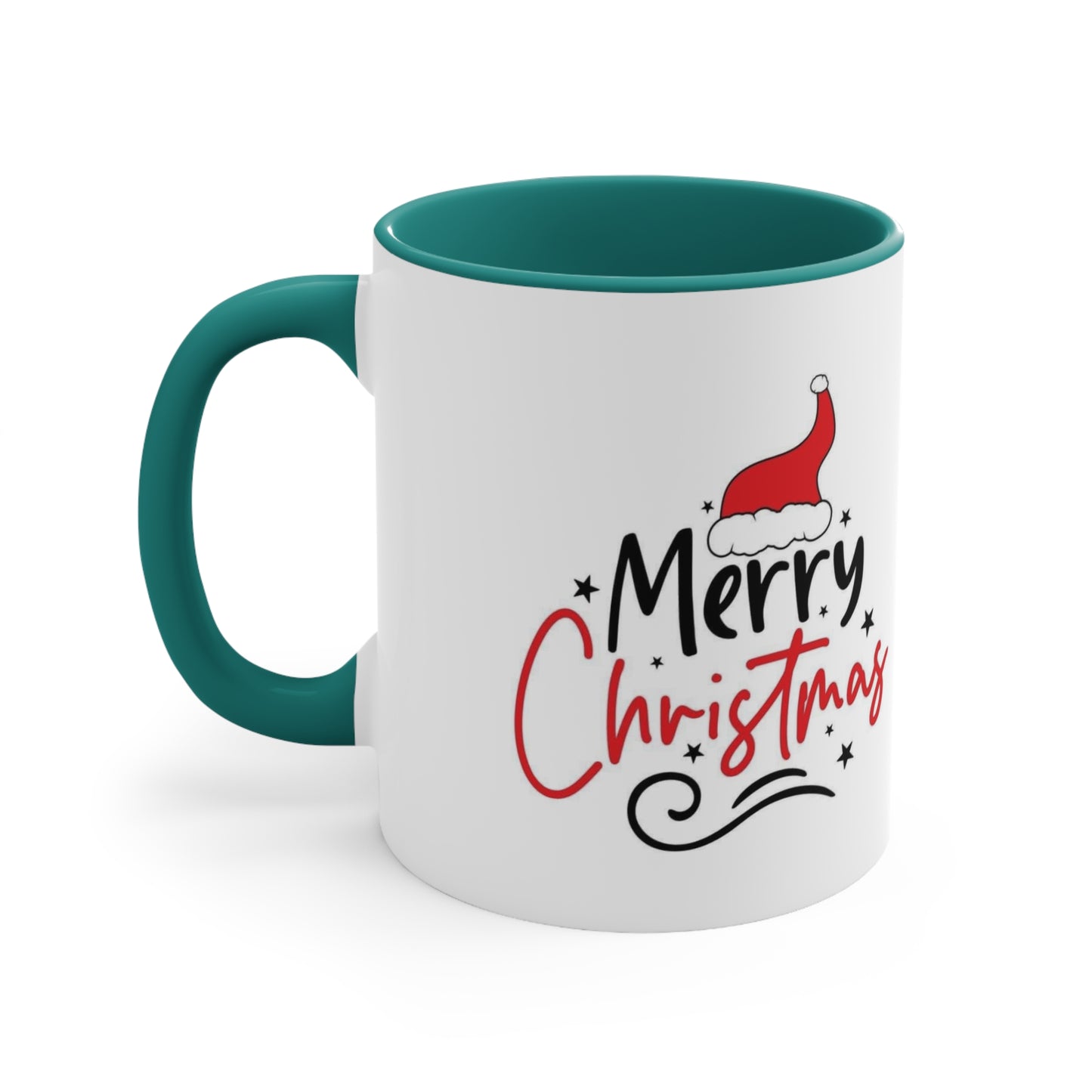 Merry Christmas Accent Mug - Festive Holiday Coffee Cup