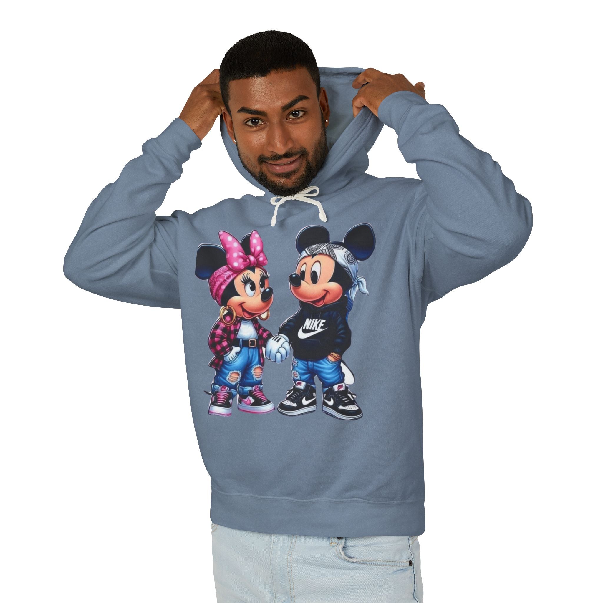 Valentine Cartoon Couple Hoodie  Cute Mickey & Minnie Style Graphic