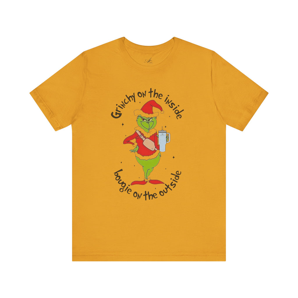 Grinch-Inspired Holiday Tee: 'Grinchy on the Inside, Boogie on the Outside'