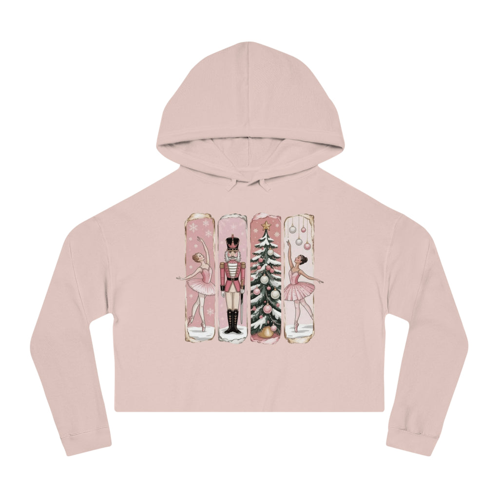 Nutcracker Ballerina Cropped Hoodie  Holiday Dance Sweater Cartoon Christmas T-shirts and Sweaters