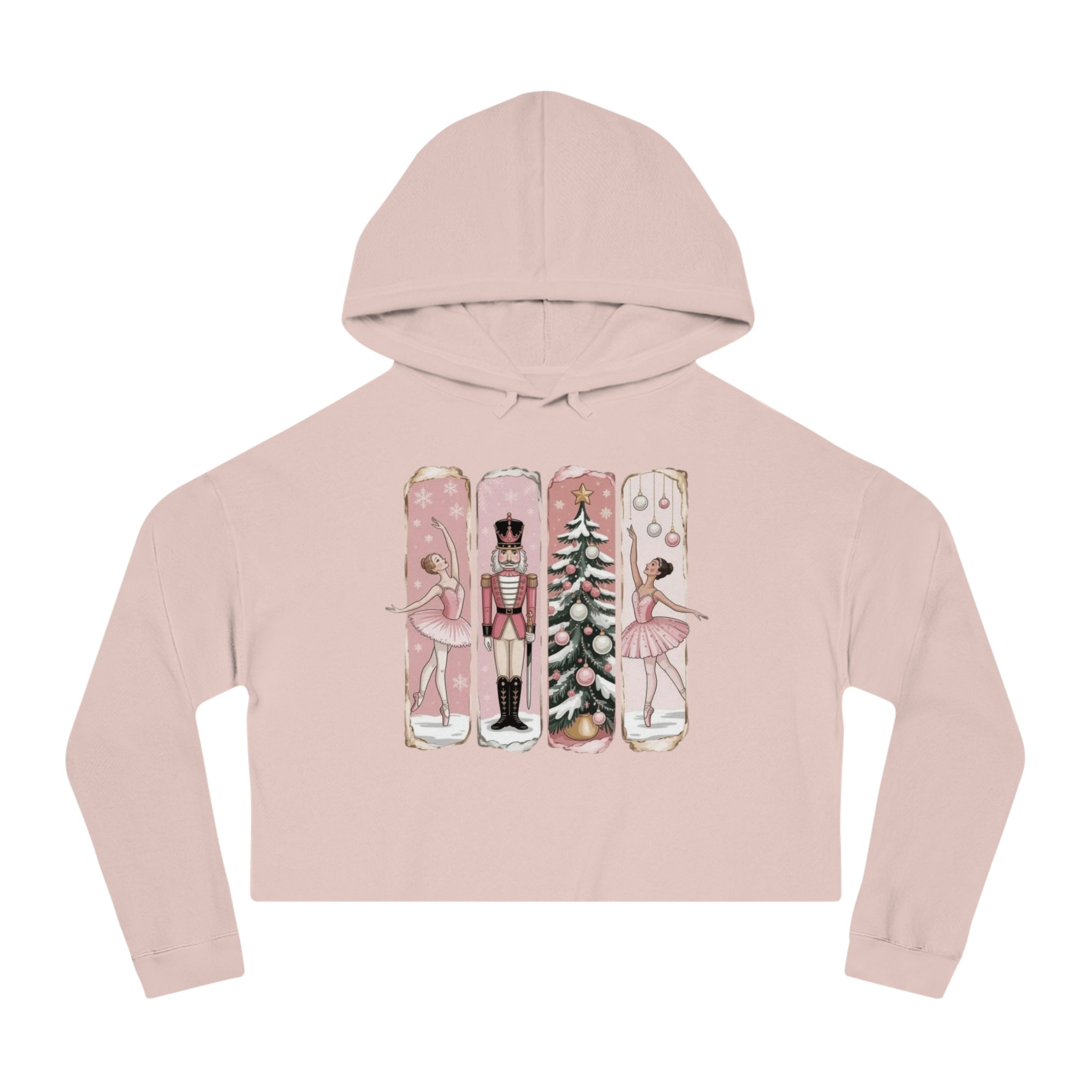 Nutcracker Ballerina Cropped Hoodie  Holiday Dance Sweater Cartoon Christmas T-shirts and Sweaters
