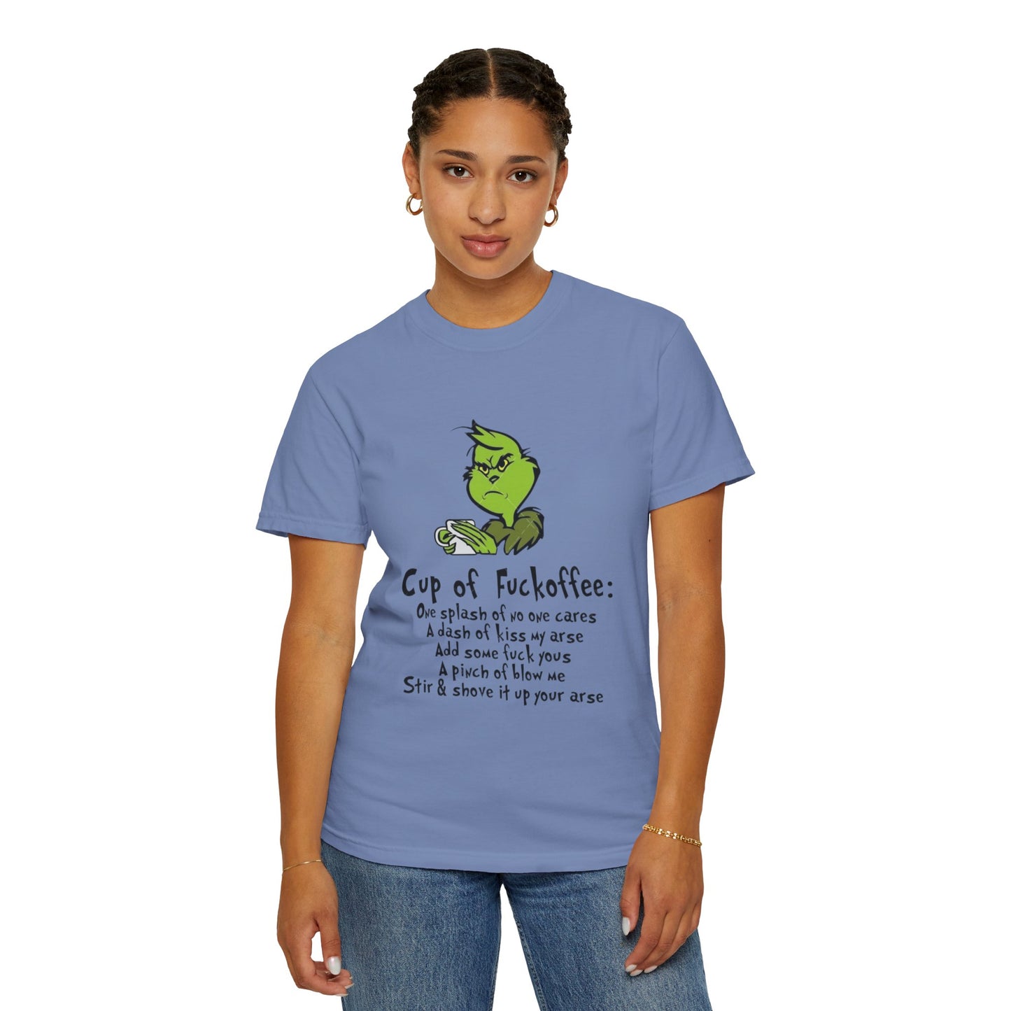 Holiday Graphic Tees  Cozy Festive Wear Funny Grinch-Inspired Unisex T-Shirt Cup of Fuckoffee