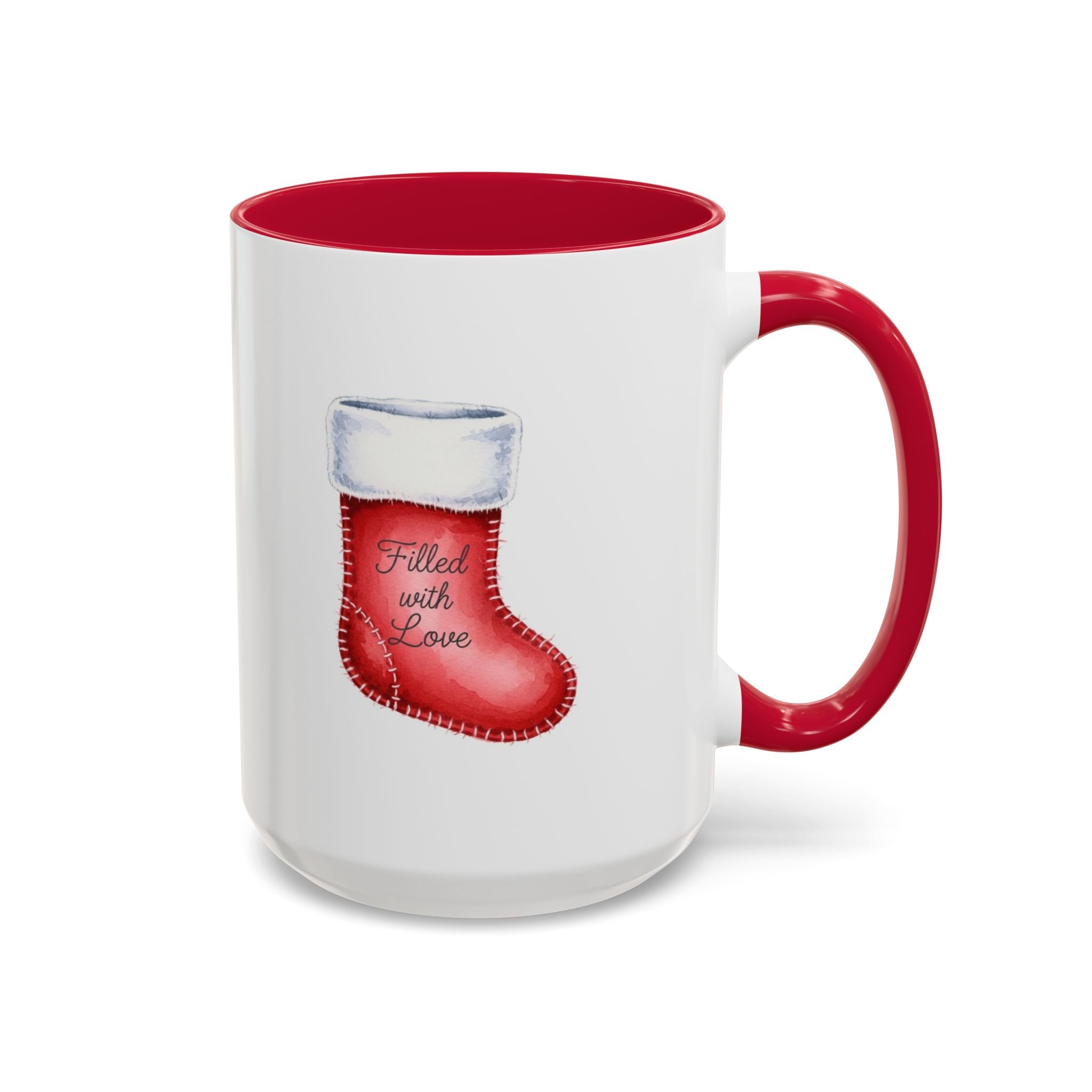 Holiday Mugs Christmas Gift Ideas Hot Cocoa & Coffee Cup Designs Filled with Love - Colorful 11oz & 15oz