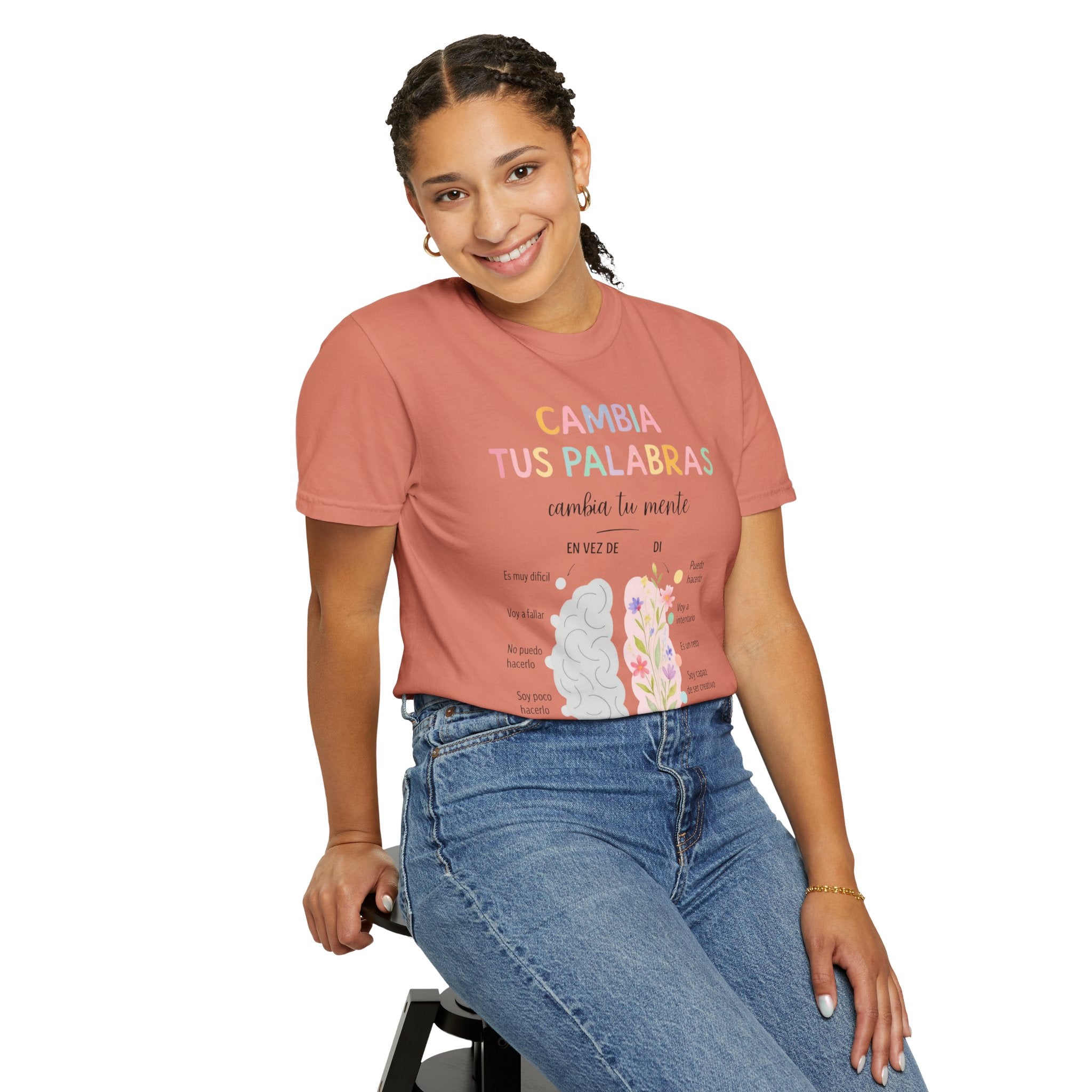 Cambia Tus Palabras Floral Positivity T-Shirt