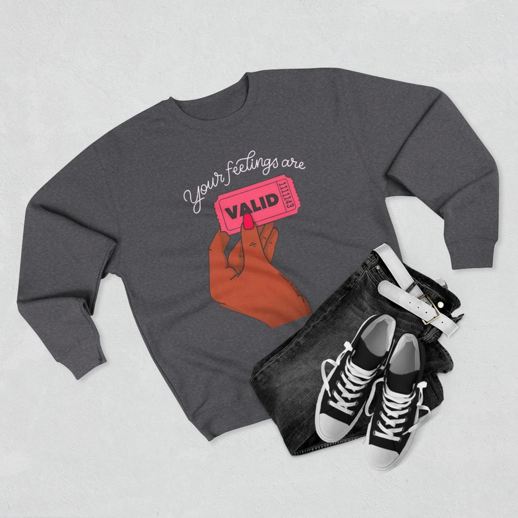 Valid Ticket Crewneck Sweatshirt  Empowerment Graphic Pullover Valentine’s Day sweaters