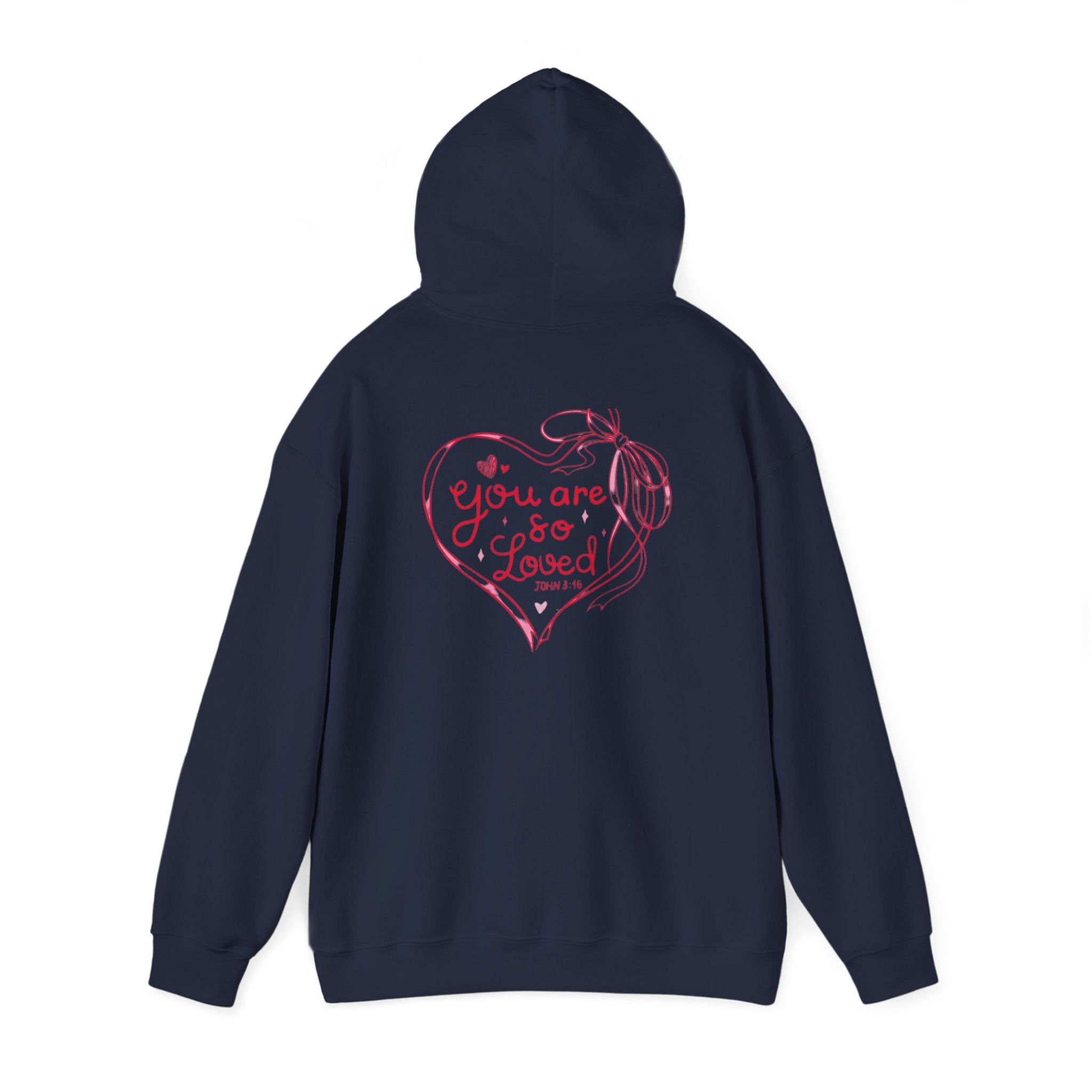 You Are So Loved Hoodie Heart Full” Heart Ribbon Comfort Sweatshirt