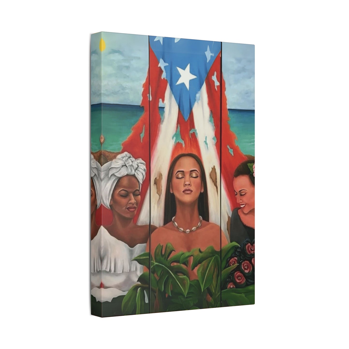 Capturing the Heart and Soul of Puerto Rican Art, Ethnic Canvas Print, Gift for Art Lovers, Beach-Themed Artwork