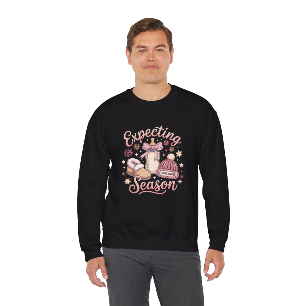 Expecting Season Sweatshirt  Cute Pregnancy Announcement Pullover Cartoon Christmas T-shirts and Sweaters