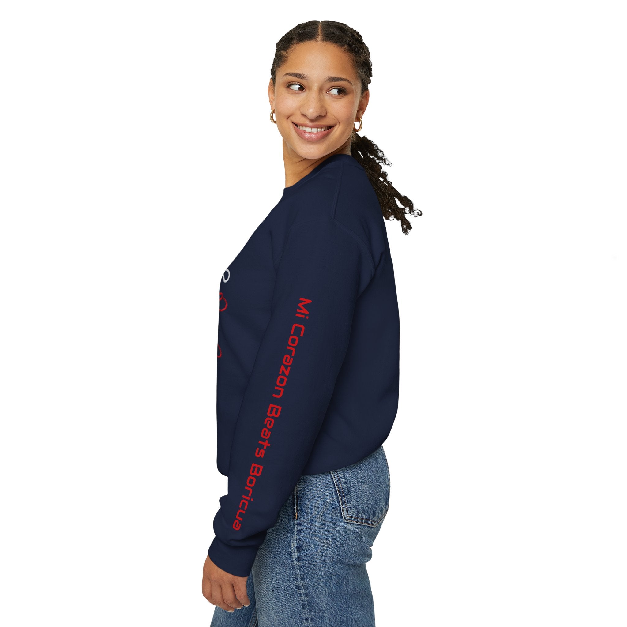 Puerto Rico Heart Crewneck Sweatshirt  Puerto Rican Flag Heart Knit Design