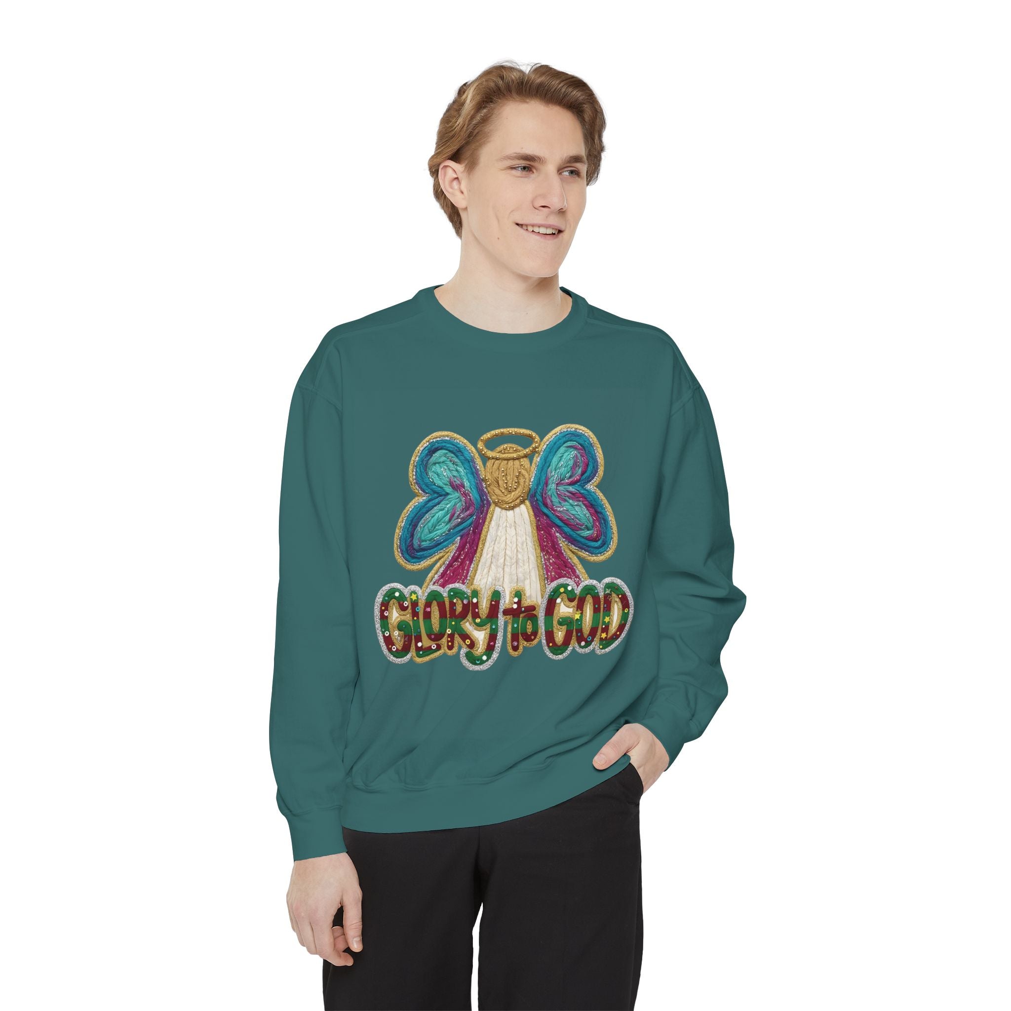 Glory to God Angel Sweatshirt Christmas Holiday Collection  Festive T-Shirt & Sweater