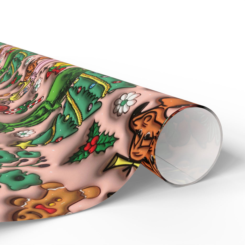 Christmas Cookie & Holly Wrapping Paper Roll — Festive Baking Pattern Gift Wrap