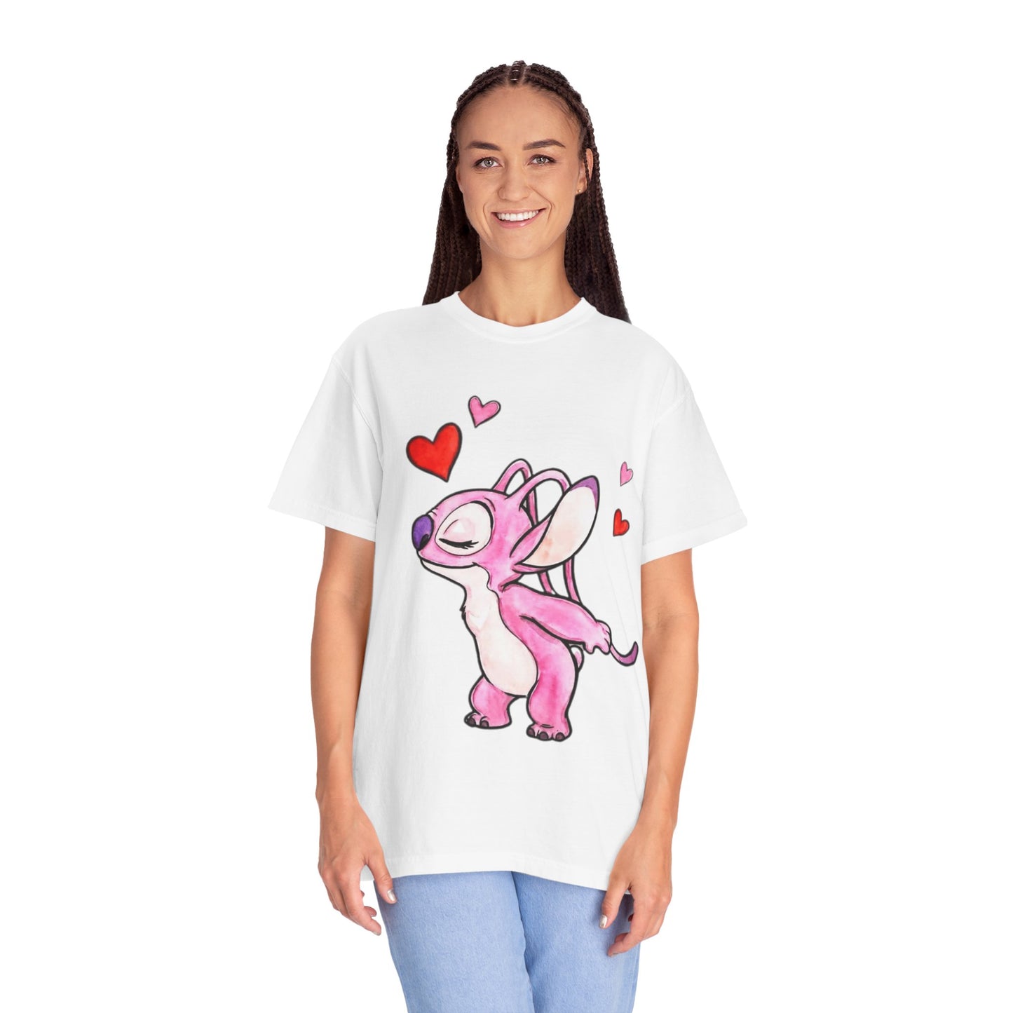 T-Shirt — Cute Pink Cartoon Creature with Hearts | Valentine’s Gift Tee