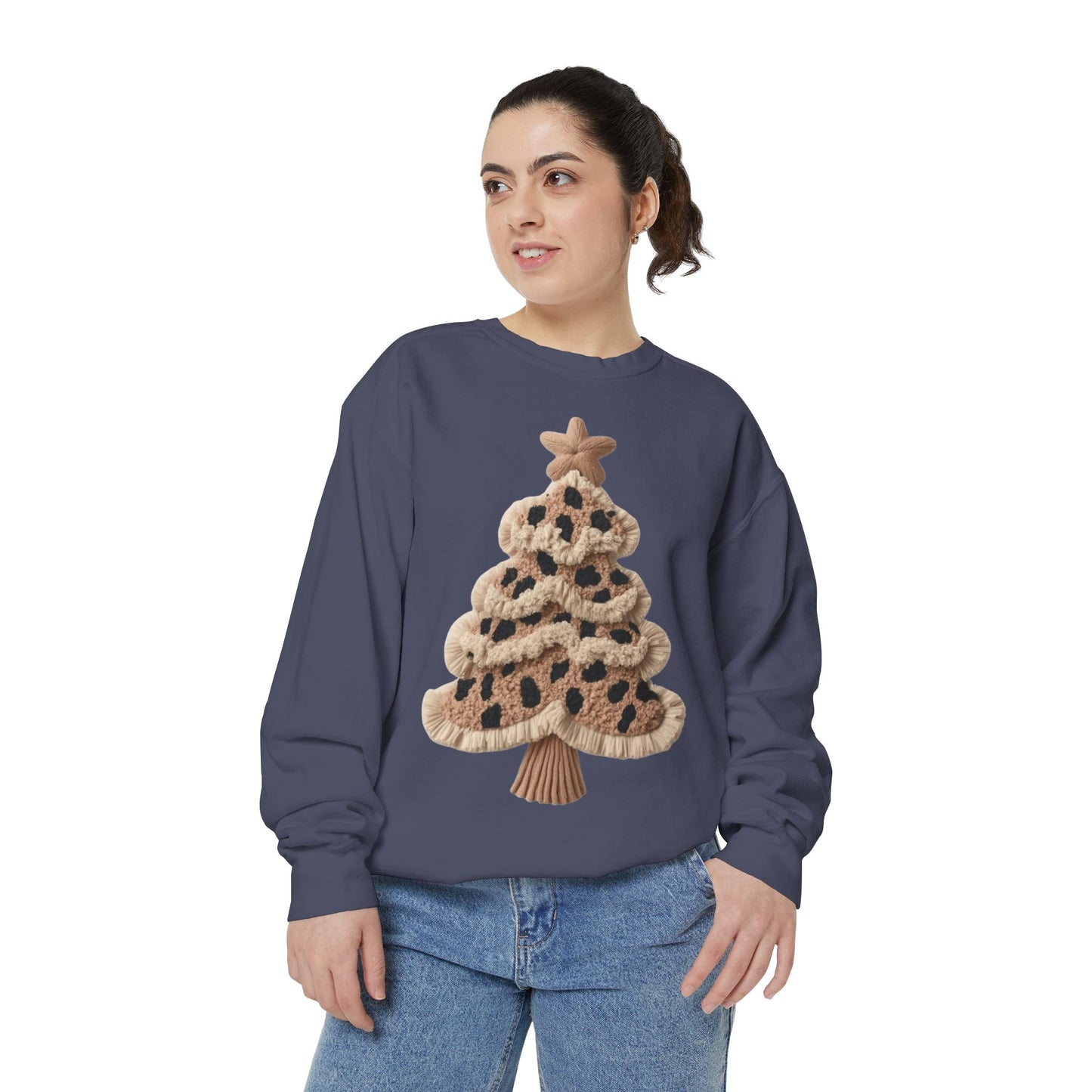 Leopard Knit Christmas Tree Sweatshirt unique festive designs and joyful