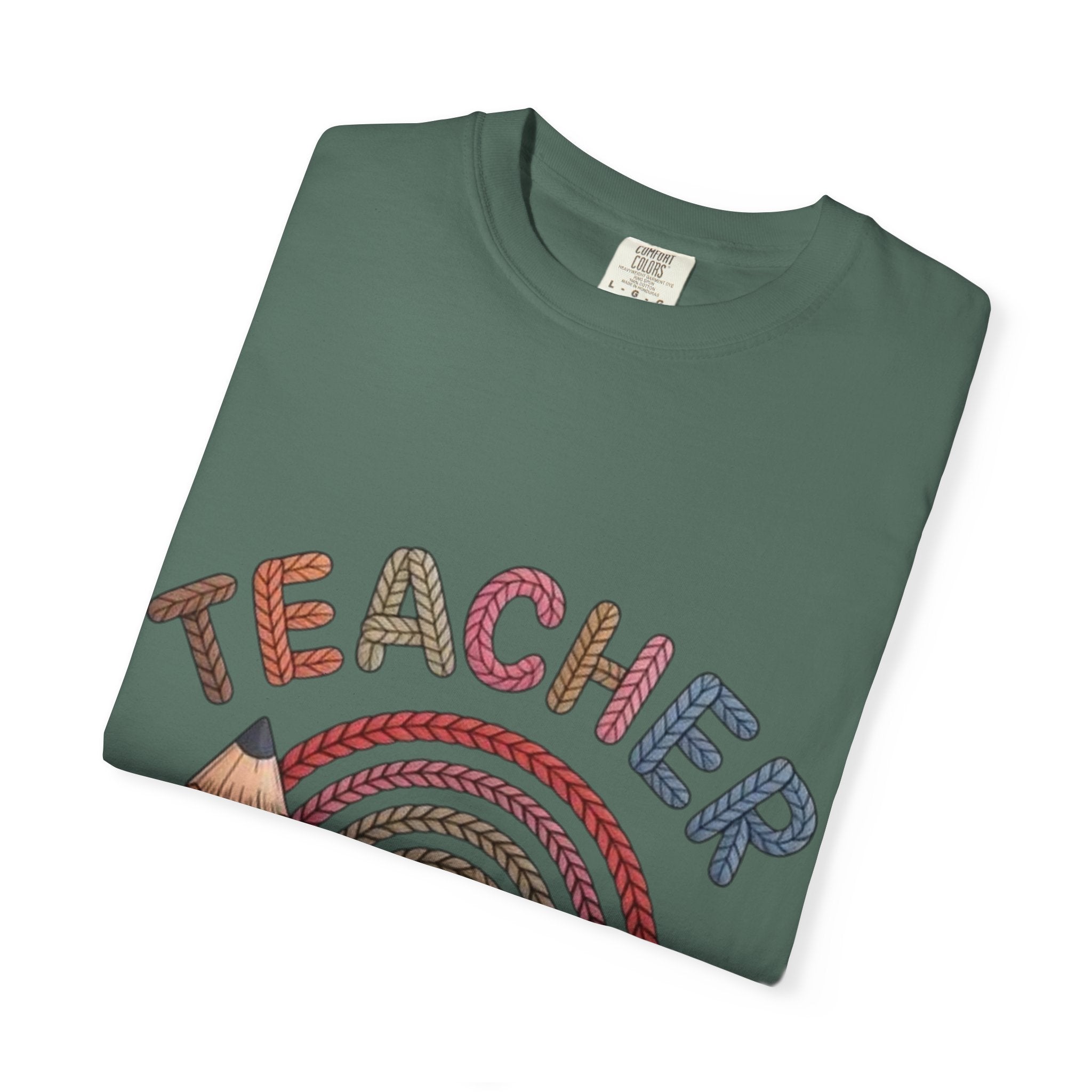 Teacher Rainbow Pencil & Apple T-Shirt — Back-to-School Gift for Educators