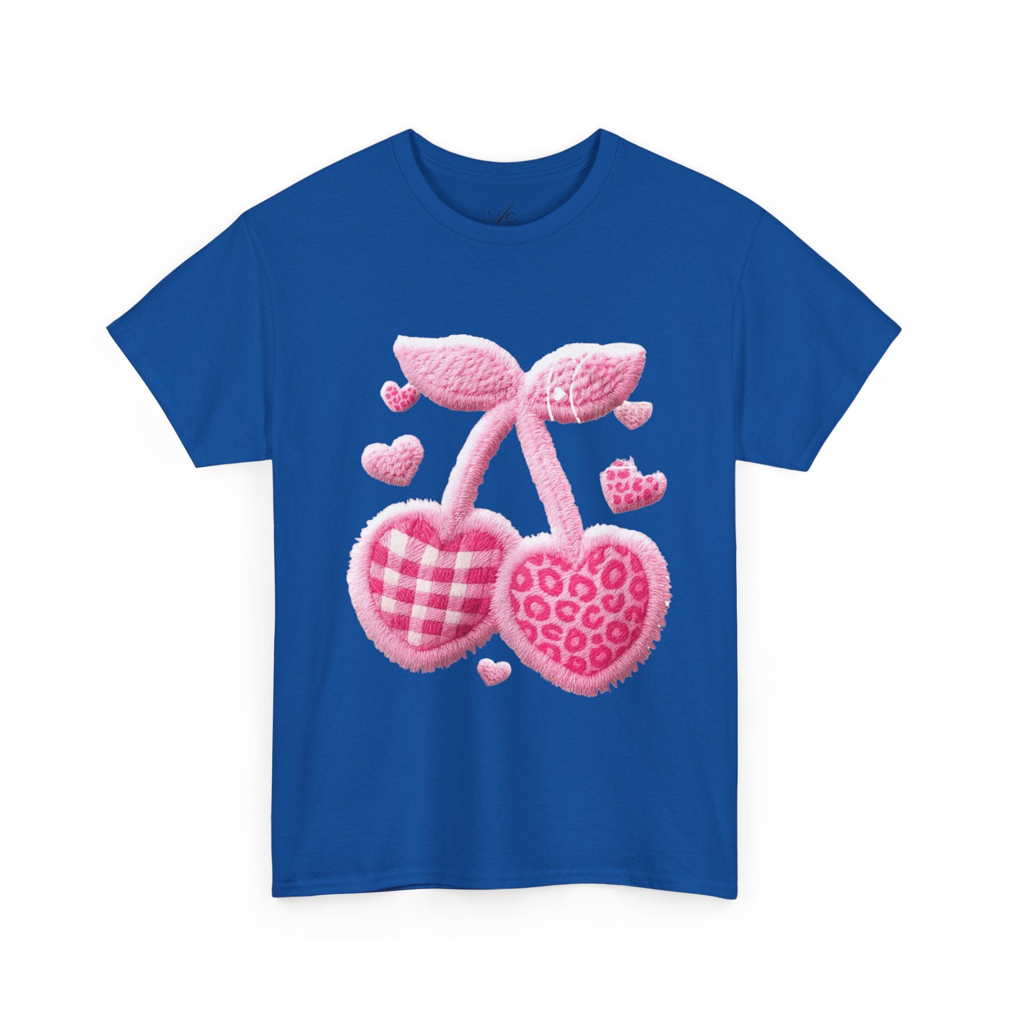 Pink Heart Cherries Tee  LOVE Graphic Valentine T-Shirt
